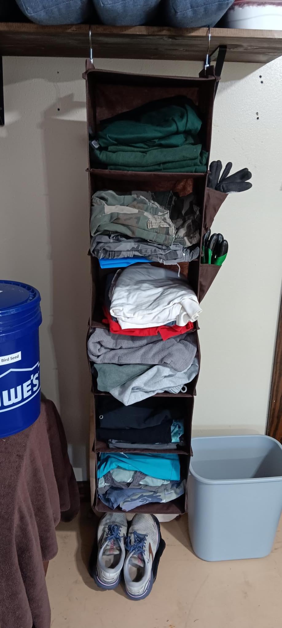 YOUDENOVA Hanging Closet Organizers and Storage, 6-Shelf Closet Hanging Storage Shelves, Grey customer photo 1