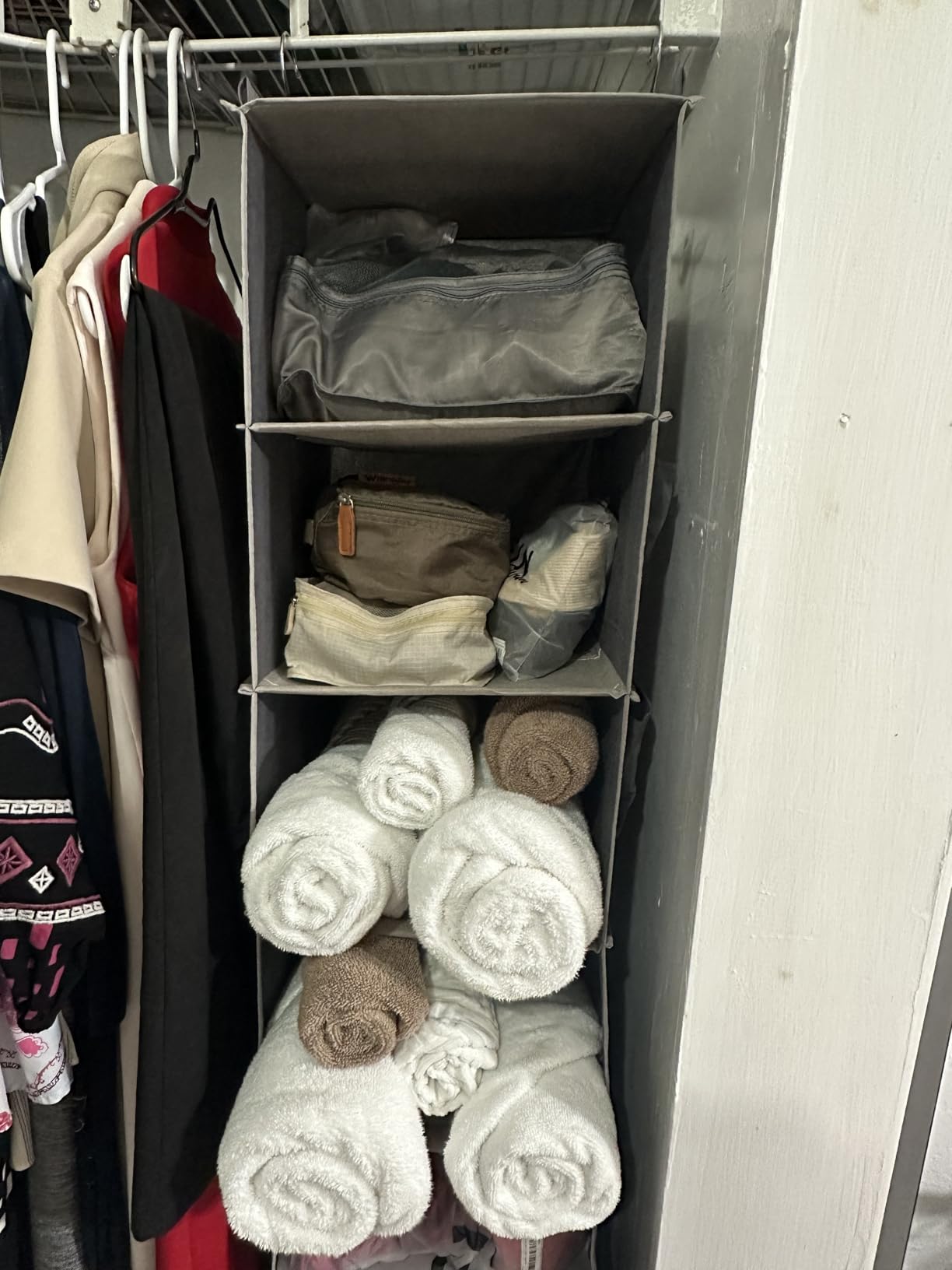 YOUDENOVA Hanging Closet Organizers and Storage, 6-Shelf Closet Hanging Storage Shelves, Grey customer photo 2