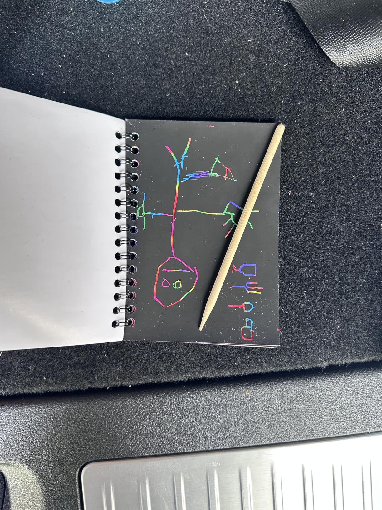 POKONBOY 16 Pack Scratch Arts and Crafts Notebooks, Scratch Note Pads for Kids Rainbow Party Favors Coloring Books for Kids Art Party Supplies Stocking Stuffers (16 Wooden Stylus & 4 Drawing Stencils) customer photo 1