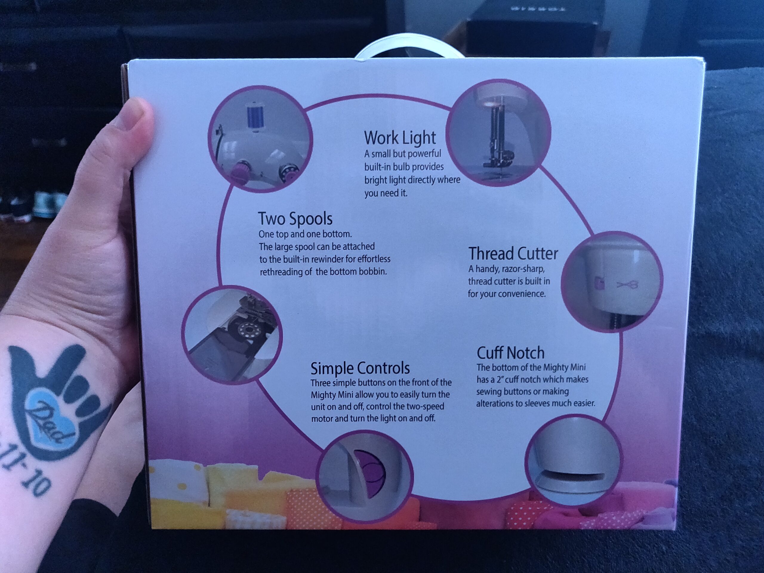 Mini Sewing Machine for Kids, Beginners, Travel & More- Portable, Battery Powered, use for Traveling, Quick Repairs, Small Projects & Children- Dual-Speed, AC & DC power, Foot Pedal & More customer photo 2