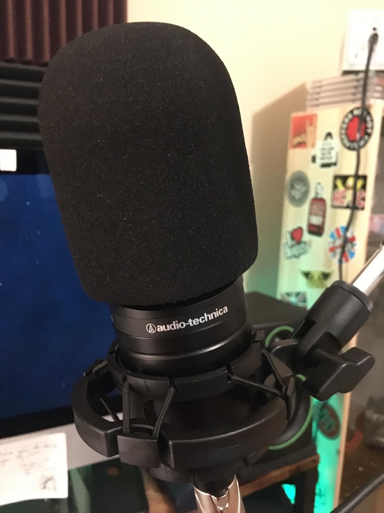 SUNMON Windscreen Foam Cover, Windscreen Pop Filter for Audio-Technica AT2020 Condenser Studio Microphone,Compatible with AT-2035 AT-2050 ATR2500 ATR2500X AT-4040 Microphones,(Black) customer photo 1