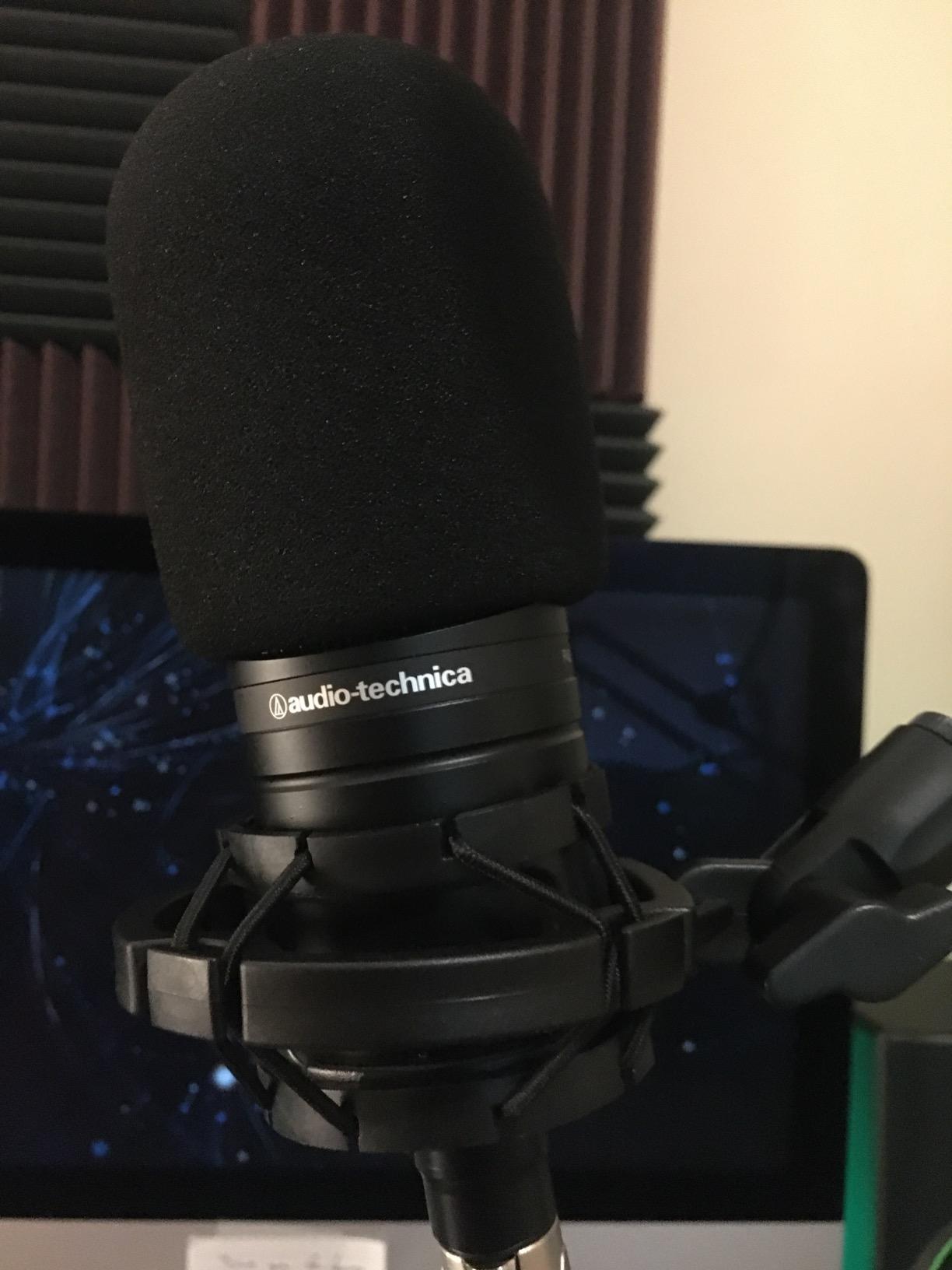 SUNMON Windscreen Foam Cover, Windscreen Pop Filter for Audio-Technica AT2020 Condenser Studio Microphone,Compatible with AT-2035 AT-2050 ATR2500 ATR2500X AT-4040 Microphones,(Black) customer photo 2