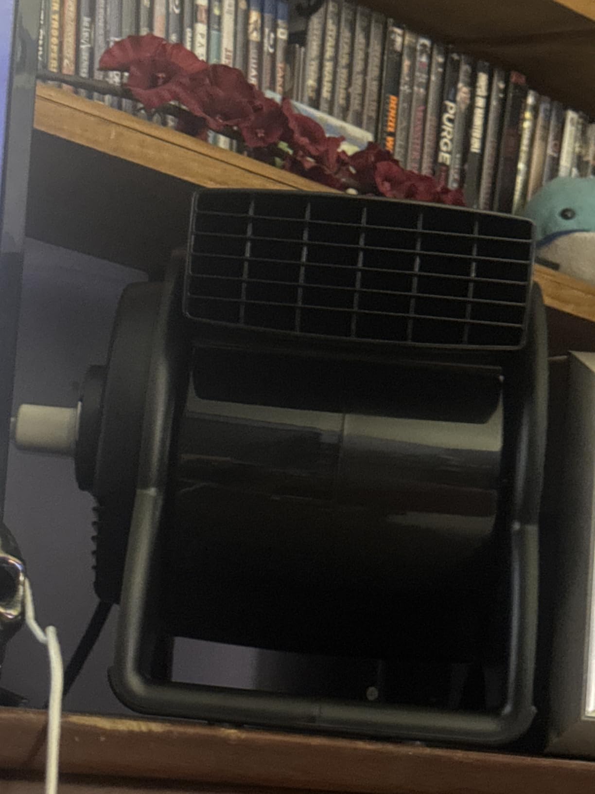 Lasko Portable Utility Fan, 12-inch 289 CFM Pivoting High Velocity Air Mover Blower Fan, 3 Speeds, 2 Accessory Outlets 120V, Black, U12104 customer photo 1
