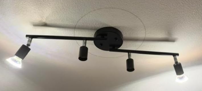 Unicozin LED 6 Light Track Lighting Kit, 46.5'' Matt Nickel 6 Way Ceiling Spot Lighting, Flexibly Rotatable Head, Modern Track Light Included 6 x LED GU10 Bulb (4W, Daylight White 5000K, 400LM) customer photo 2