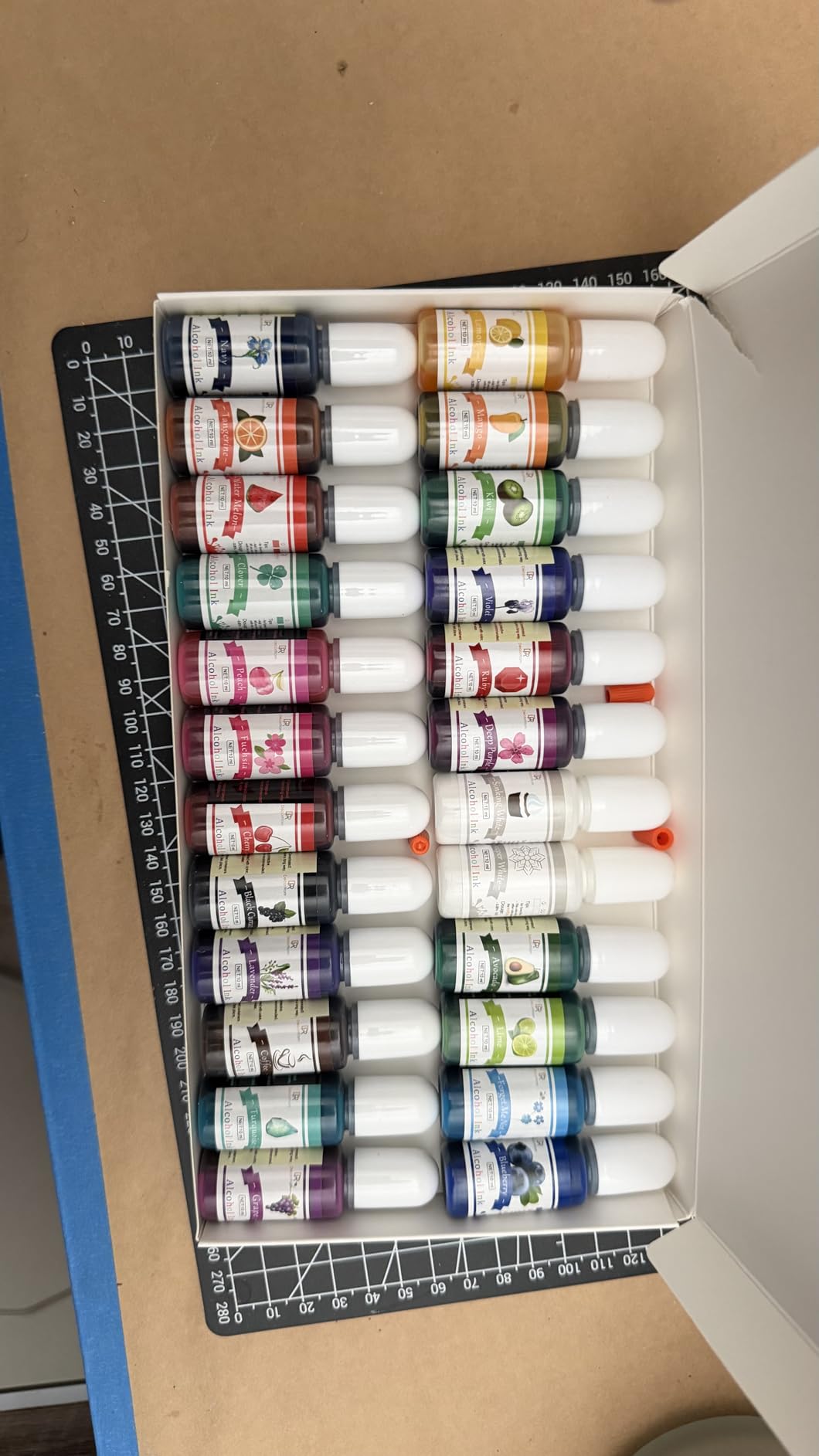 Alcohol Ink Set - 24 Vibrant Colors for Resin Art, Petri Dish Making, Epoxy Painting - Concentrated Alcohol-Based Paint Color Dye for Tumbler Making - 24 x 10ml/.35oz customer photo 2
