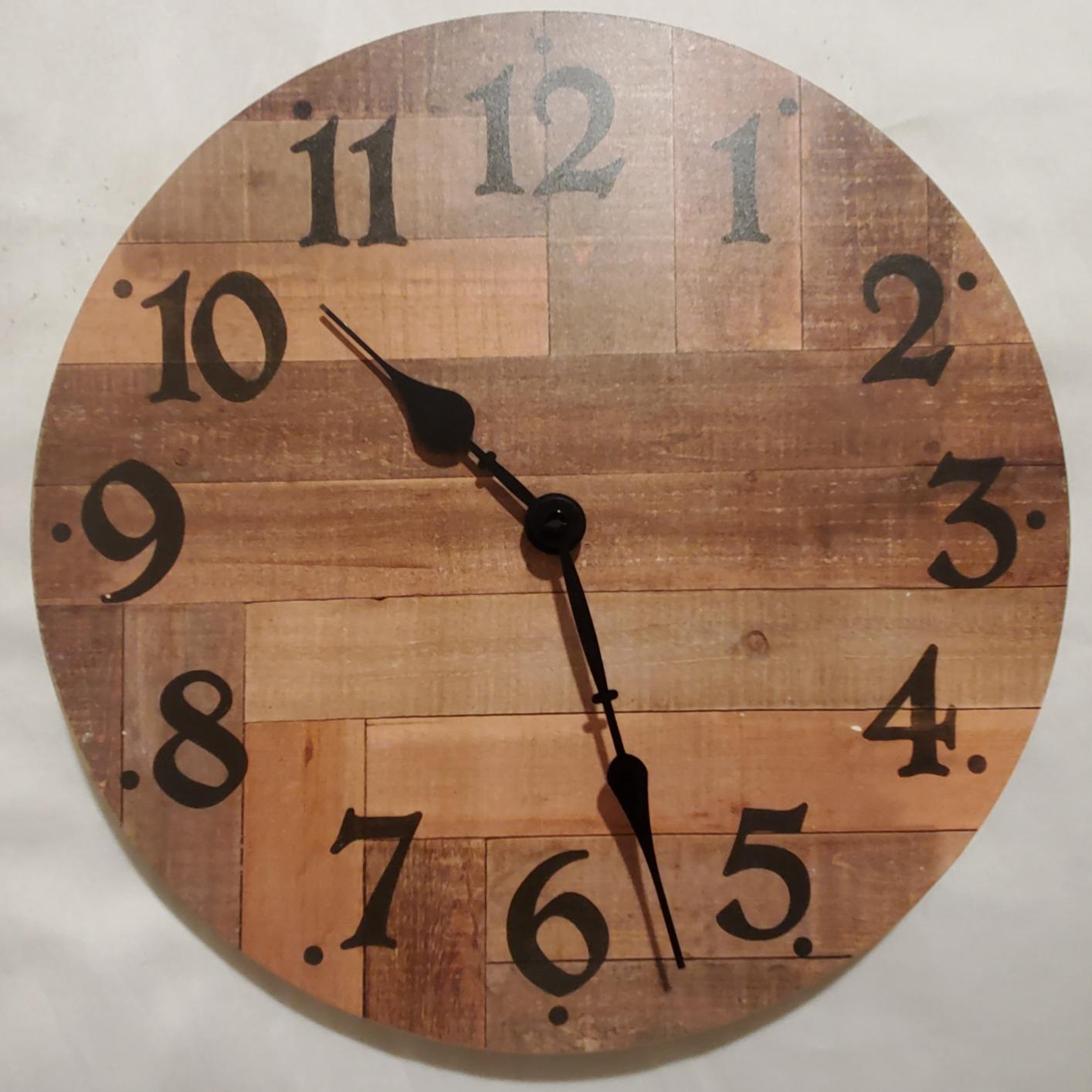 NIKKY HOME Rustic Farmhouse Wall Clock - 12 Inch Battery Operated Silent Non Ticking Vintage Wooden MDF Clock Home Decor for Kitchen, Living Room, Bedroom, Office customer photo 1
