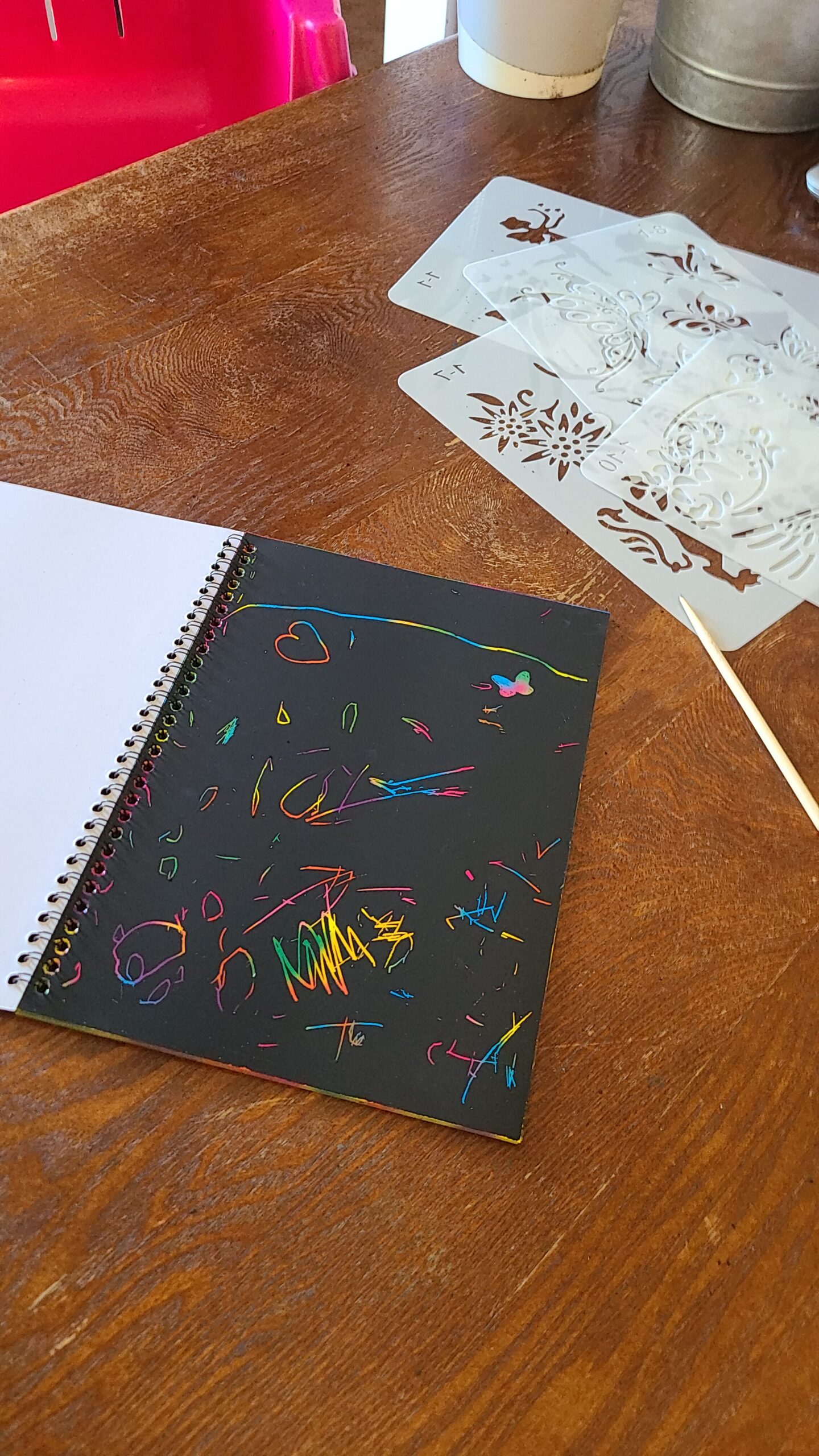 Mocoosy 3 Pack Rainbow Scratch Art Paper Notebooks, Spiral Bound Magic Scratch Pads for Kids Arts Crafts Supplies, Black Sketch Note Coloring Activity Book Travel Games Gifts for Girls Boys customer photo 2