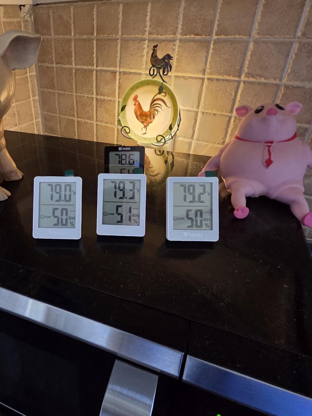DOQAUS Digital Hygrometer Indoor Thermometer 3 Pack, Room Thermometer with 5s Fast Refresh, Accurate Humidity Meter Temperature Sensor for Home, Bedroom, Baby Room, Office, Greenhouse, Cellar (Black) customer photo 2