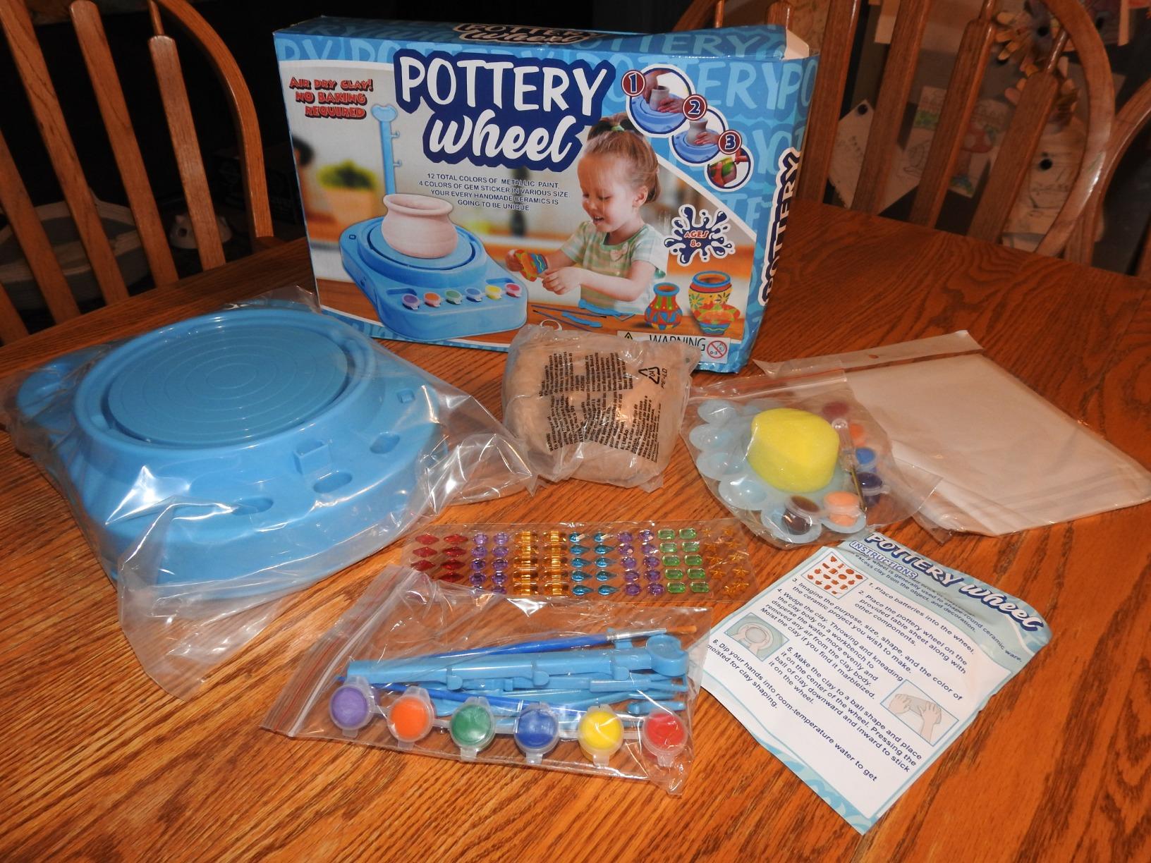 Insnug Mini Kids Pottery Wheel: Complete Painting Kit for Beginners with Modeling Clay and Sculpting Tools, Arts & Crafts Small Banding Wheel for Pottery, Tiny Pottery Wheel for Kids Age 8-12, 10-13 customer photo 1