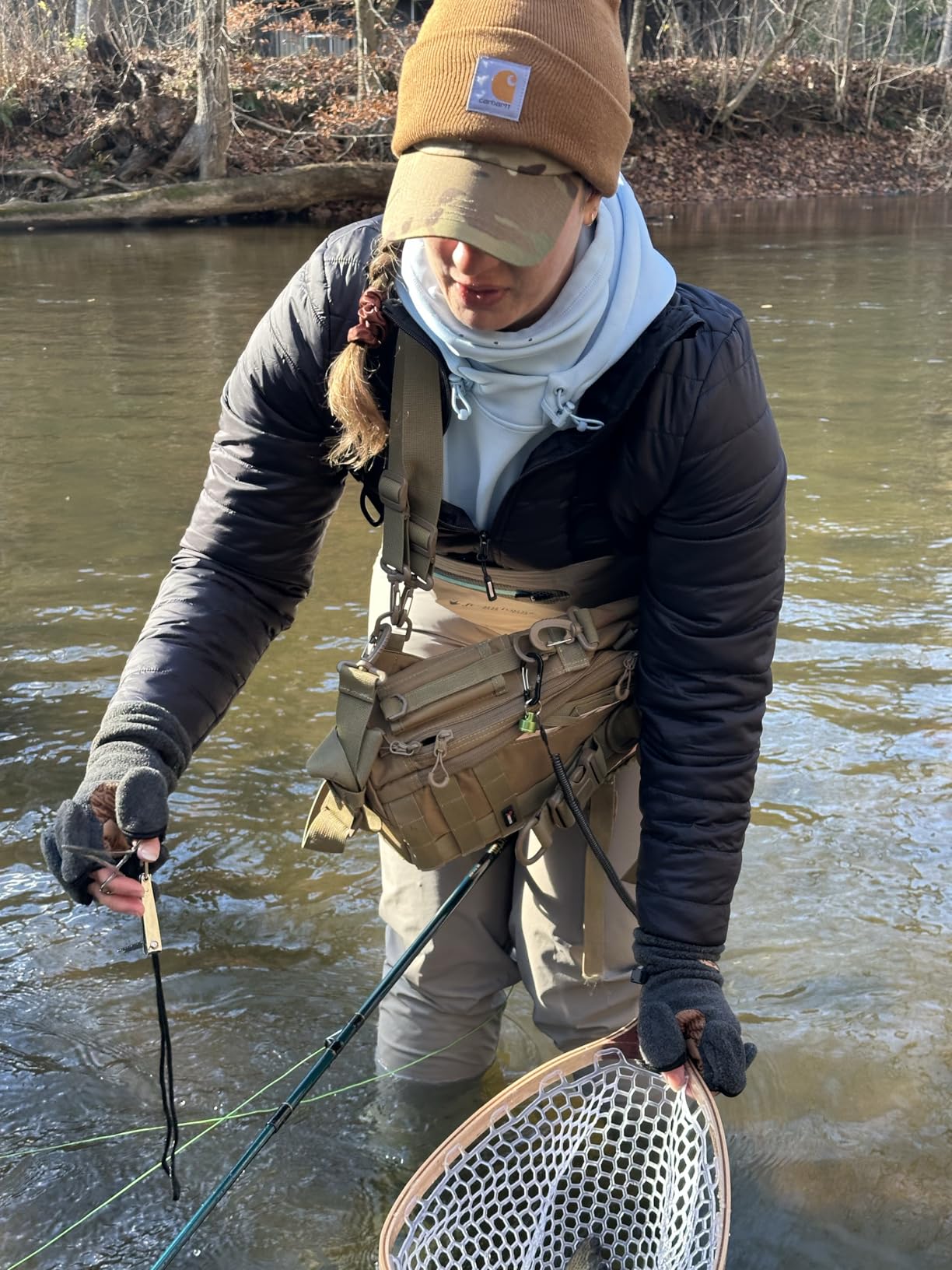Magnetic Fleece Fishing Gloves Convertible 3 Cut Fingers Ice Fishing Warm for Cold Weather Photography customer photo 2