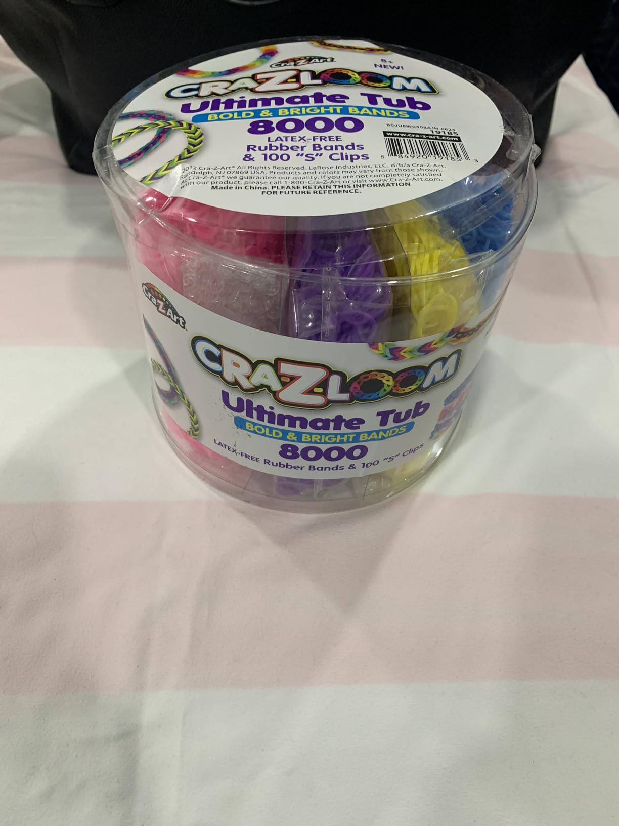 Cra Z Art Cra-Z-Loom Ultimate Tub 8000 Latex Free Rubber Bands and 100 S Clips for Making Crafts in Bold and Bright Colors customer photo 1