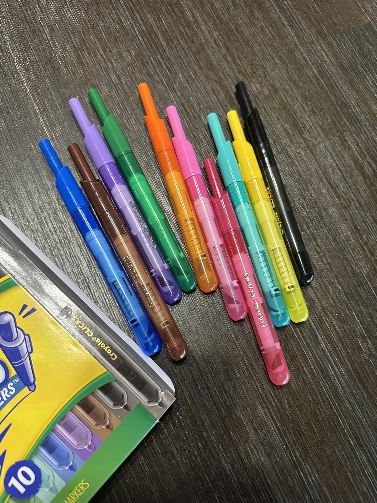 Crayola Clicks Retractable Tip Markers (10ct), Washable Cone Tip Art Marker Set, Cute Aesthetic School Supplies, Classroom Must Haves, Ages 3+ customer photo 1