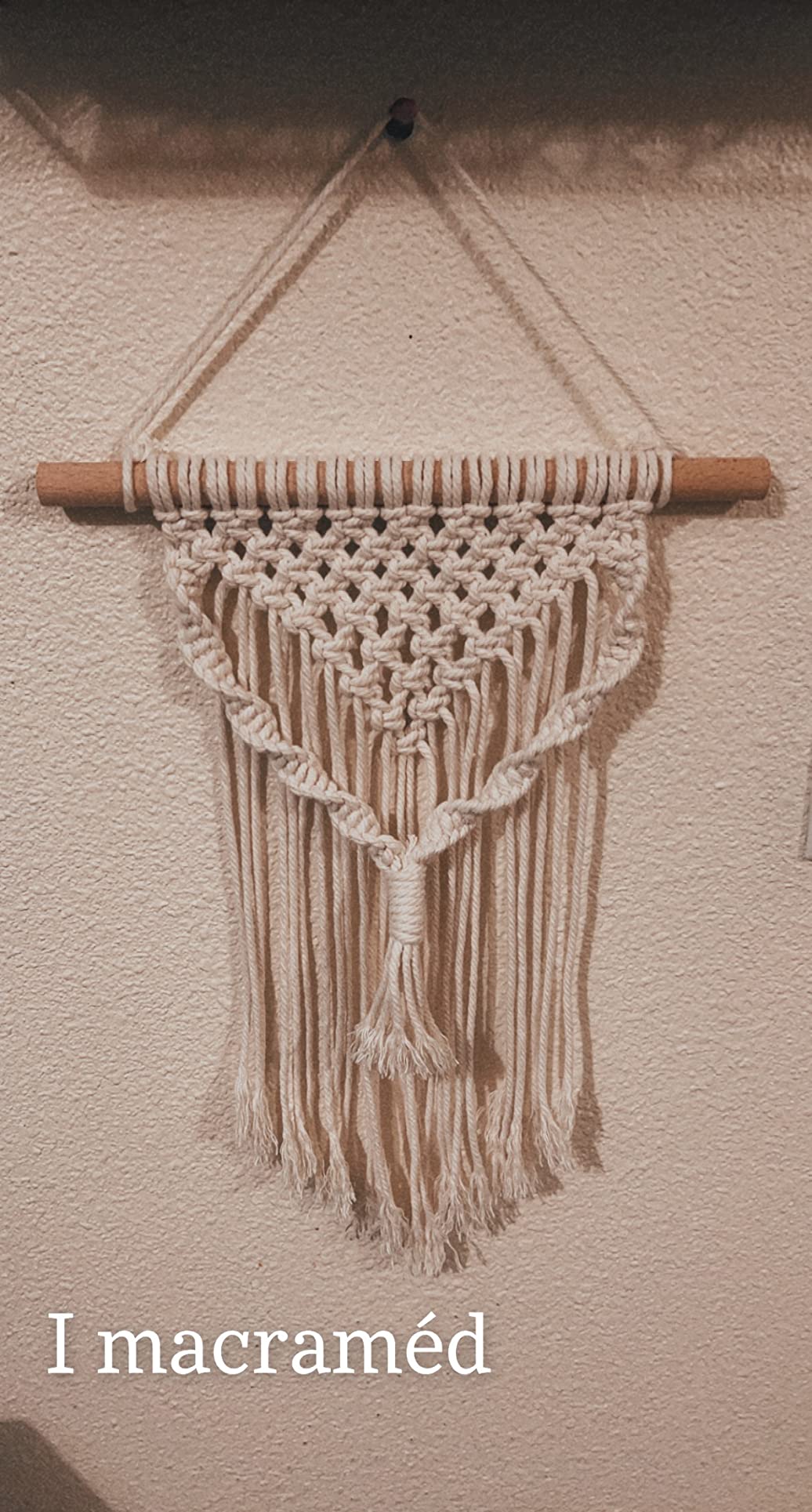 RQWZBCHX DIY Macrame Wall Hanging Kits, 3 Patterns Macrame DIY Wall Hangers for Beginners, Home Decor with 200 Meters Macrame Cord, 3 PCS Wooden Dowels and Instruction Booklet for Macrame Starters customer photo 1