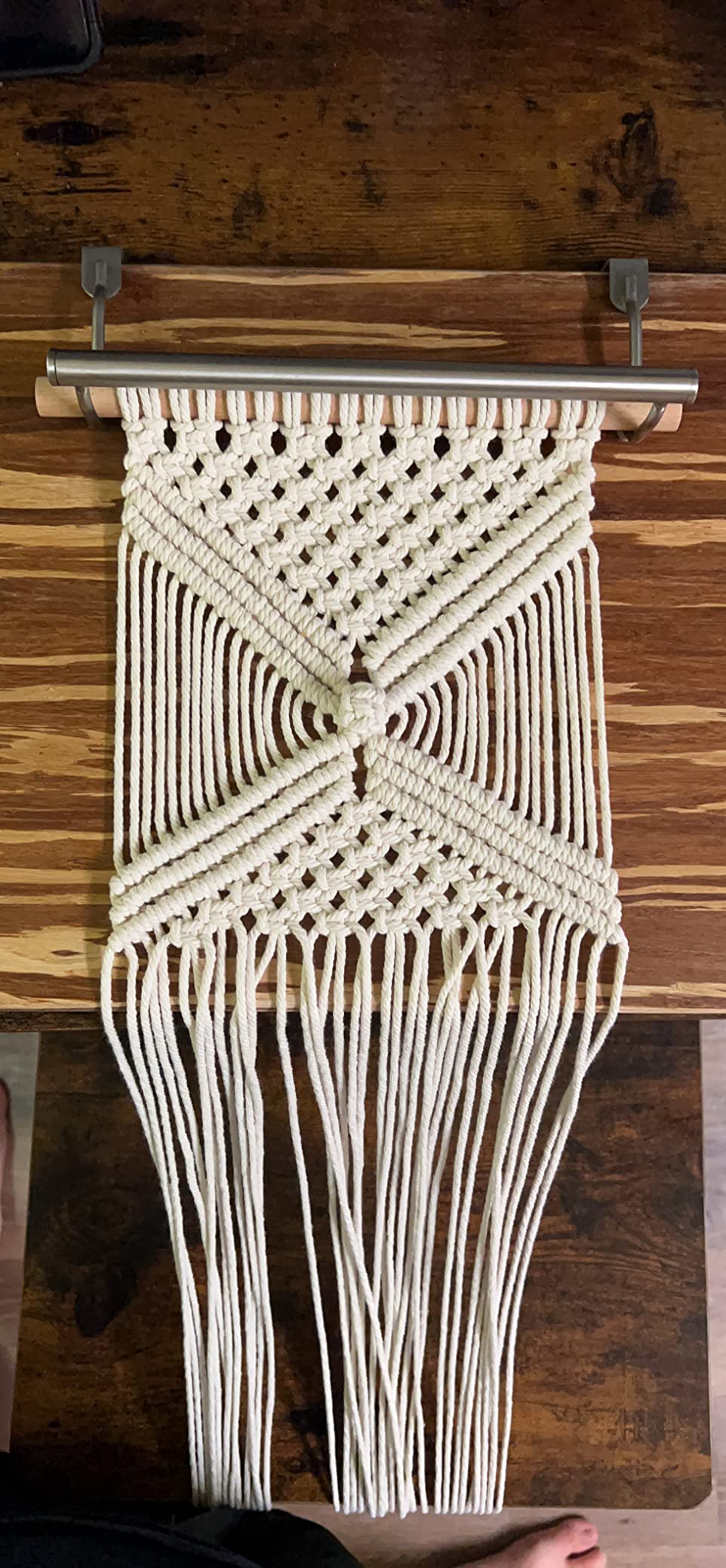 RQWZBCHX DIY Macrame Wall Hanging Kits, 3 Patterns Macrame DIY Wall Hangers for Beginners, Home Decor with 200 Meters Macrame Cord, 3 PCS Wooden Dowels and Instruction Booklet for Macrame Starters customer photo 2