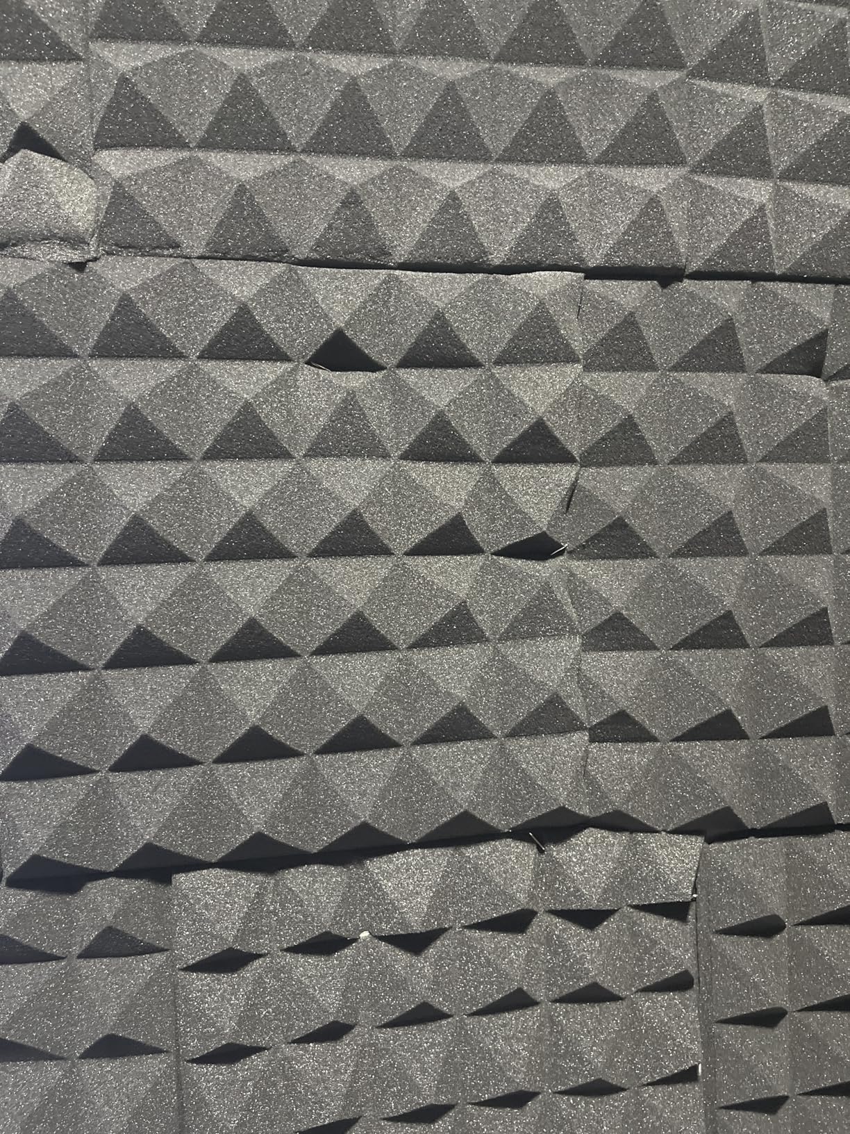 24 Pack Black 12 x 12 x 2 Inches Pyramid Designed Acoustic Foam Panels, Sound Proof Foam Panels for Walls, High Density and Flame-Retardant Acoustic Panels, Sound Panels for Recording and Home Studio customer photo 1