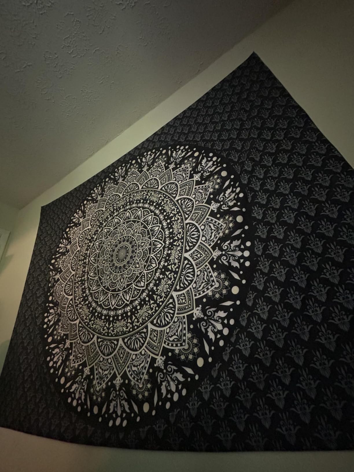 Black Mandala Tapestry Wall Hanging Psychedelic Wall Tapestry Aesthetic Indian Hippie Decor Bohemian Art Boho Home Decoration for Bedroom, Living Room, Dorm customer photo 1