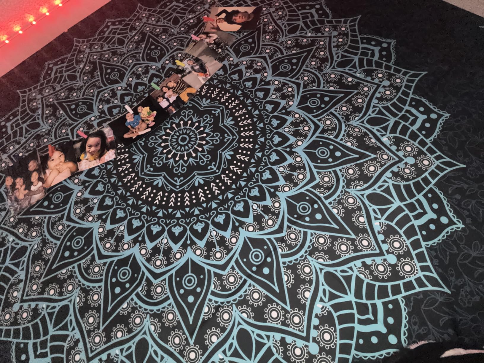 Black Mandala Tapestry Wall Hanging Psychedelic Wall Tapestry Aesthetic Indian Hippie Decor Bohemian Art Boho Home Decoration for Bedroom, Living Room, Dorm customer photo 2