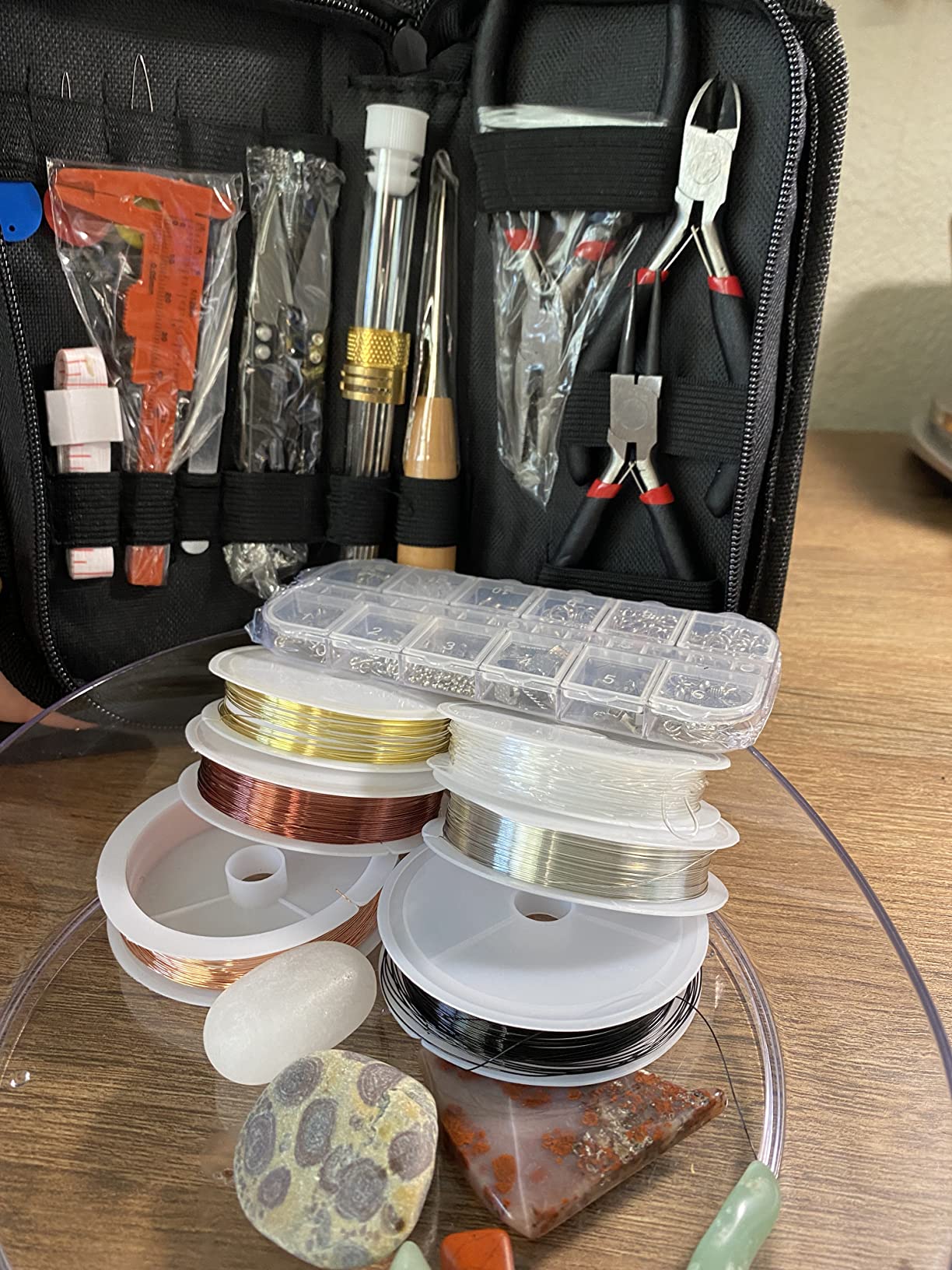 Mluchee Jewelry Wire Wrapping Jewelry Making Supplies Tools Kit - Including Findings Tools, Wire Wrapping Kit, Jewelry Pliers for Repair, Wire Wrap and Beading customer photo 2