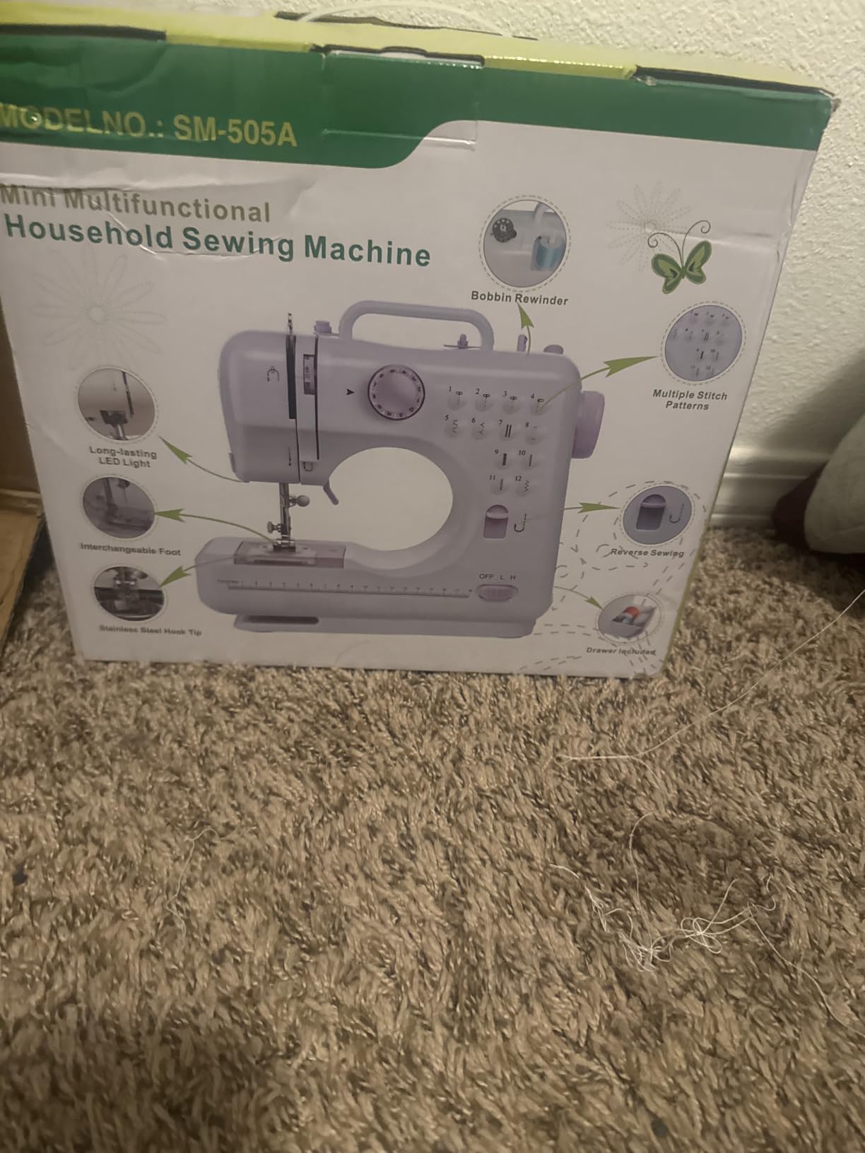 rxmeili Sewing Machine Portable mini Electric Sewing Machine for beginners 12 Built-in Stitches 2 Speed with Foot Pedal, Light, Storage Drawer customer photo 2