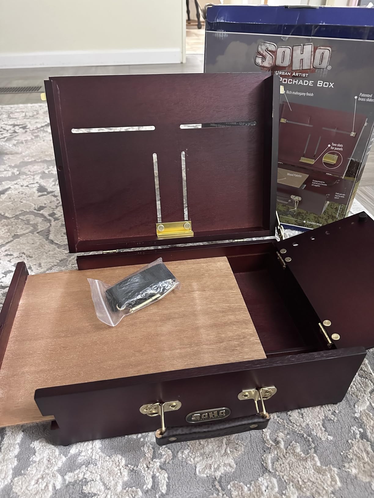 Soho Urban Artist Scout Pochade Box for Plein Air Painting Easel with Storage, Lightweight & Portable, Mahogany Finish customer photo 2