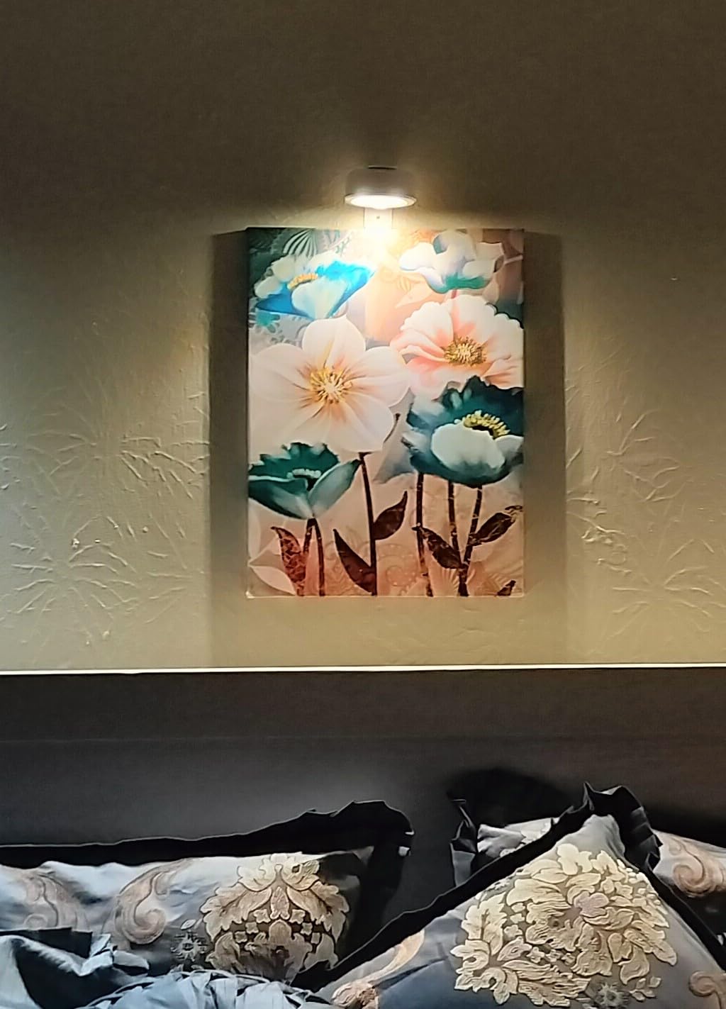 SERIMINO 3 Piece Lotus Flower Canvas Wall Art for Living Room, Blue Floral Picture Wall Decor for Dining Room Bedroom, Art Print Painting for Home Decorations 12