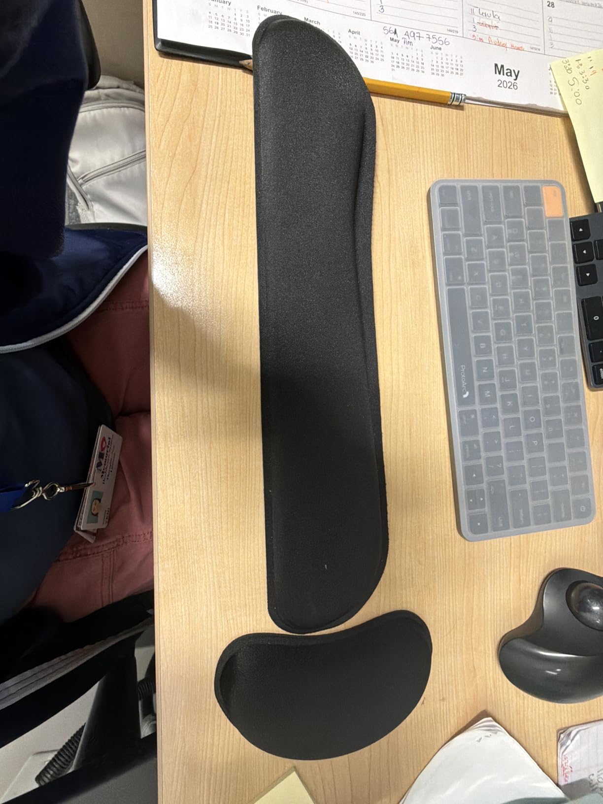 GORILLA GRIP Silky Memory Foam Wrist Rest for Computer Keyboard, Mouse, Ergonomic Design for Typing Pain Relief, Desk Pads Support Hand and Arm, 2 Piece Pad, Black customer photo 2