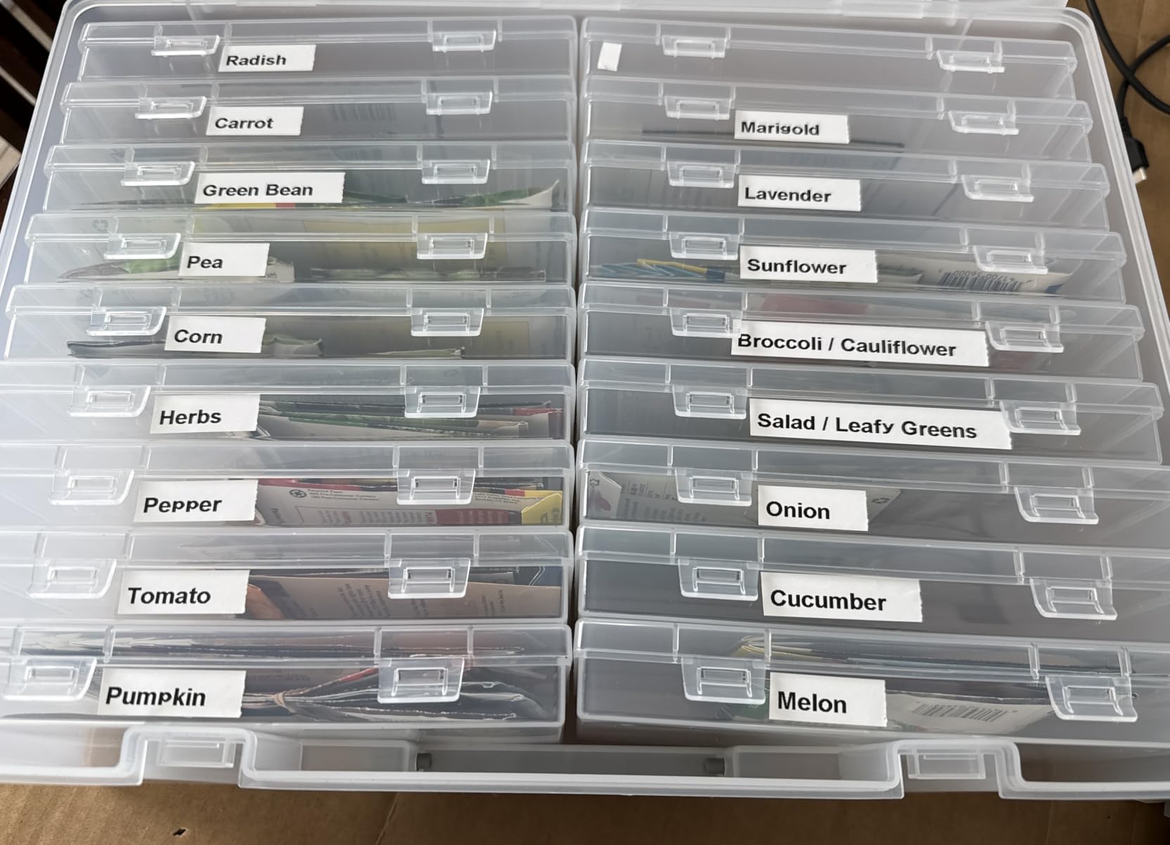 Photo Storage Box 4x6, 18 Inner Extra Large Organizer Acid-Free Photo Keeper Storage Case, Plastic Craft Storage Box for Stickers Stamps Seeds (Clear, 18 Boxes) customer photo 2