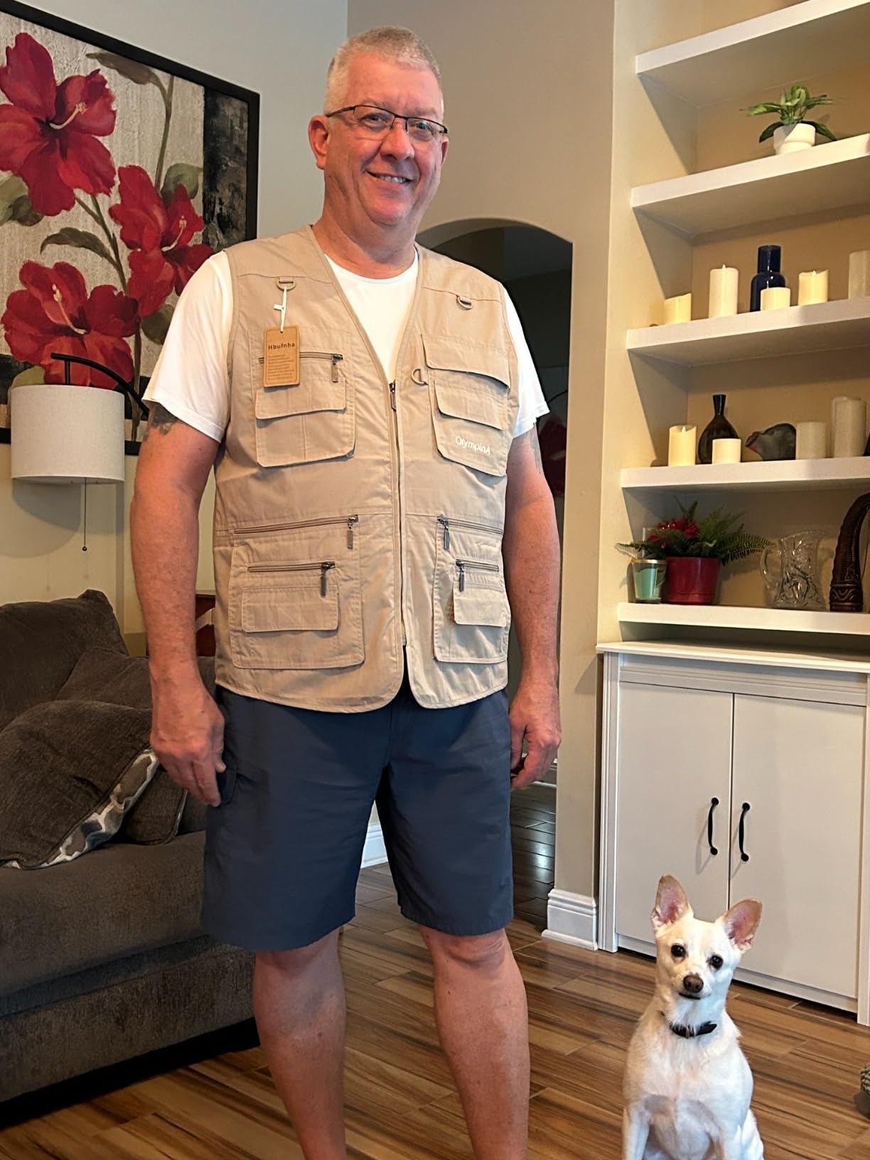 Hbufnha Men's Casual Safari Travel Vest 16 Pockets Outdoor Work Vest Sleeveless Jacket Fishing Hiking Photograph customer photo 1