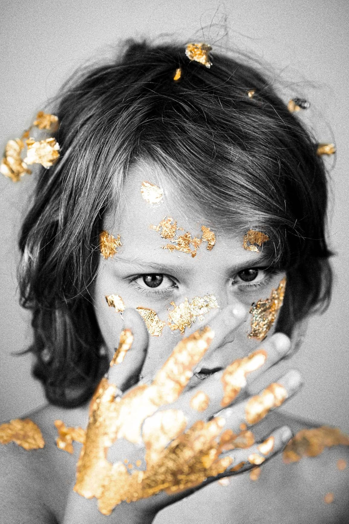 Homepal 100pcs Imitation Gold Leaf for Arts, Gilding Crafting, Painting, Furniture Decoration, Imitation Gold Foil Sheets 5.5