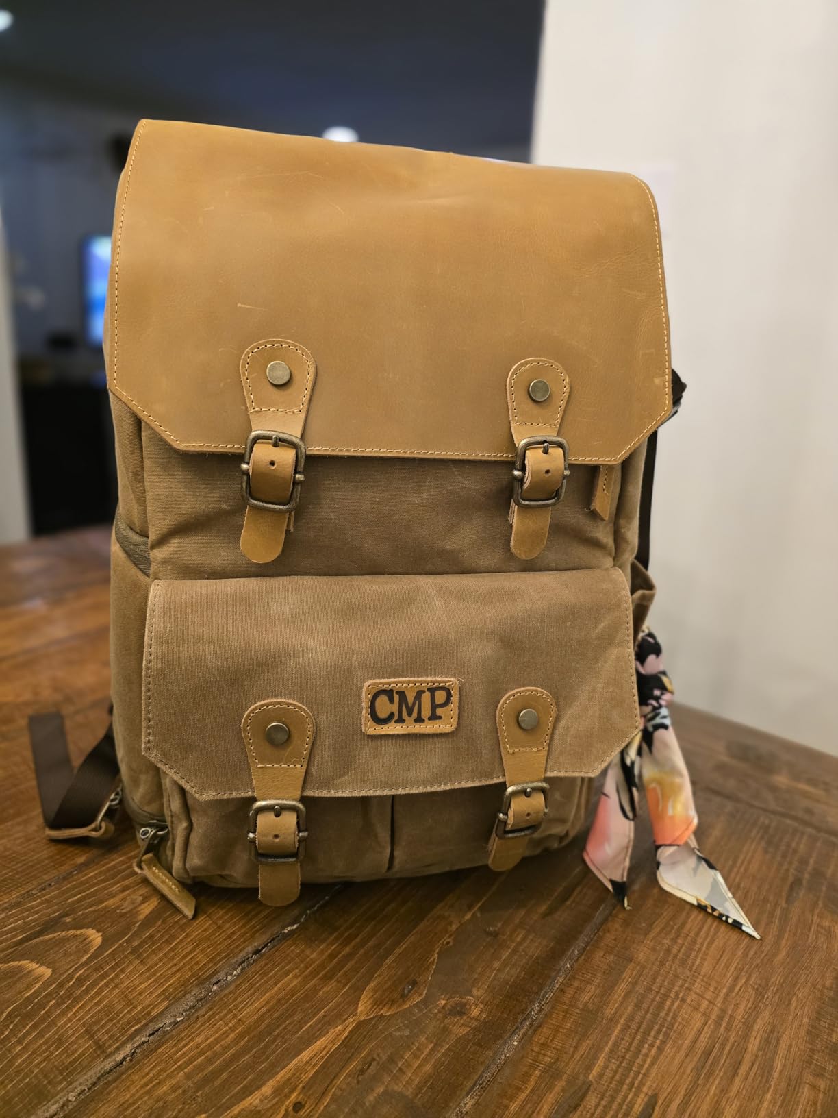 JAEP Camera Backpack - Weather Resistant 16 Ounces Waxed Memory Canvas - DSLR SLR Backpacks with 15.6