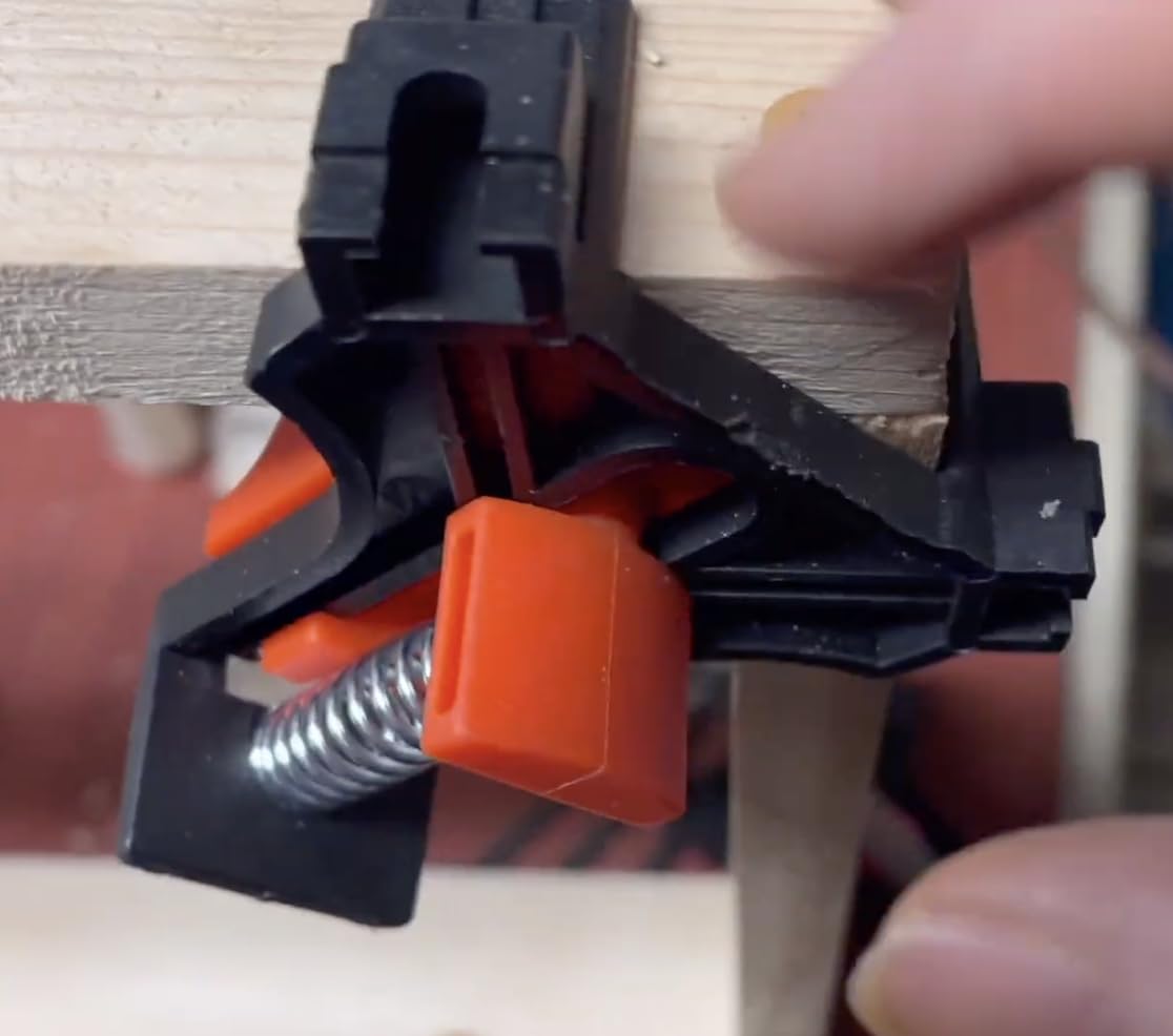 WETOLS Corner Clamp for Woodworking, 90 Degree Right Angle Clamp, Wood Clamps, 4Pcs Adjustable Spring Loaded Woodworking Clamp, Gifts for Him, Birthday Gifts for Men, Photo Framing, Orange customer photo 2