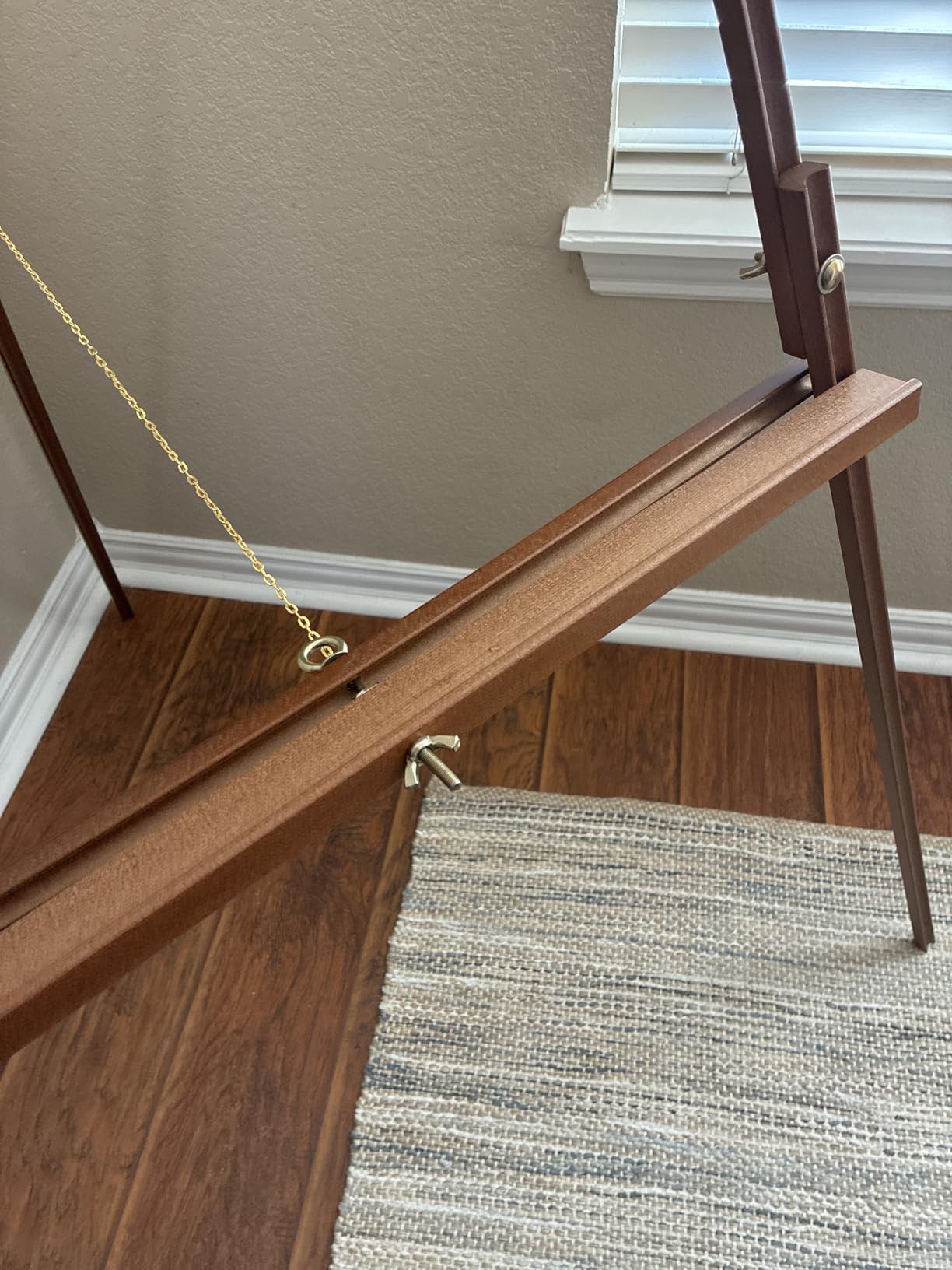 MEEDEN Wood Easel Stand for Display: Wooden Display Tripod Stand for Posters Pictures Paintings - Wedding Decor Holder for Welcome Sign customer photo 2