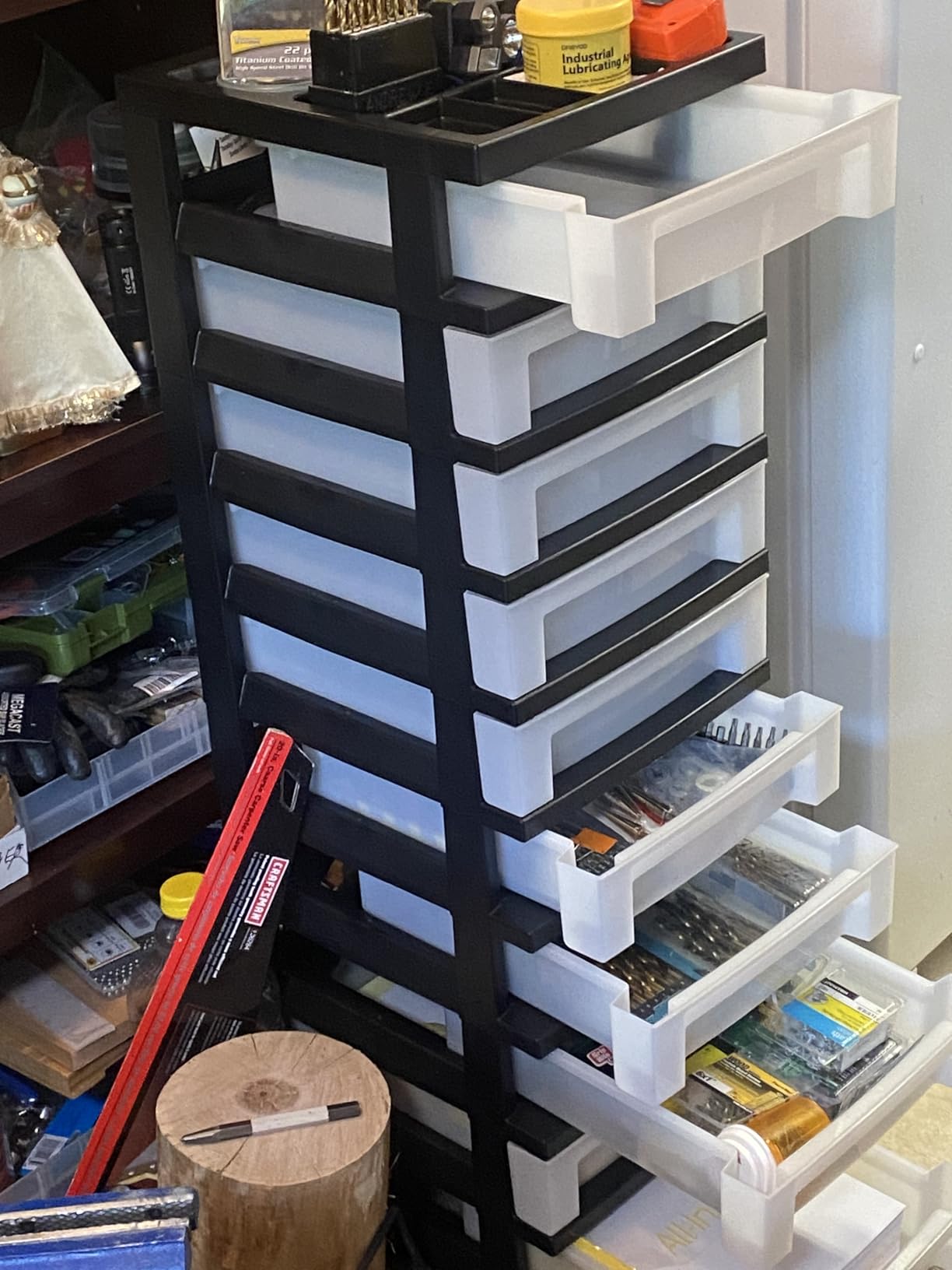 IRIS USA Craft Plastic Organizers and Storage, Rolling Storage Cart for Classroom Supplies, Storage Organizer for Art Supplies, Drawer Top Organizer for Small Parts, 6 Drawer, Black/Pearl customer photo 2