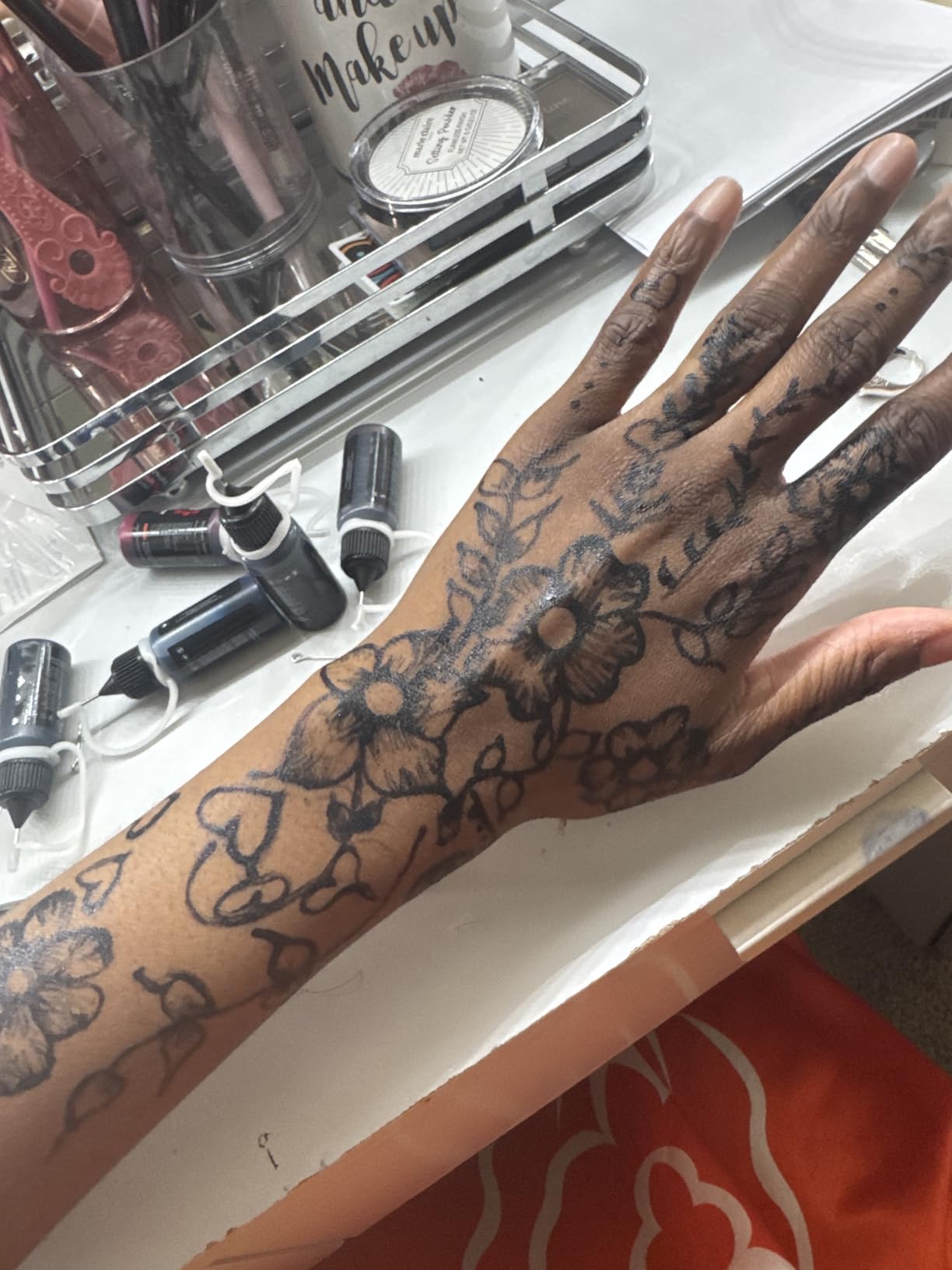 Moricher Henna tattoo kit Temporary Tattoo Kits 5 cones 96 Stencils Gifts for DIY Art Party customer photo 1