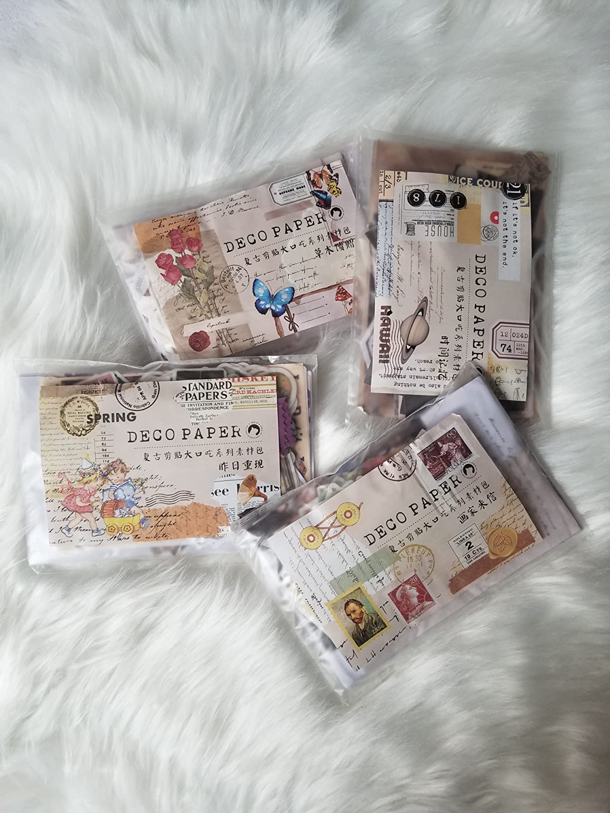 Draupnir 200pcs Vintage Junk Journal Supplies, Scrapbook Supplies Scrapbooking Paper and Stickers Ephemera for Art Aesthetic Journaling Kit Collage (Art) customer photo 2