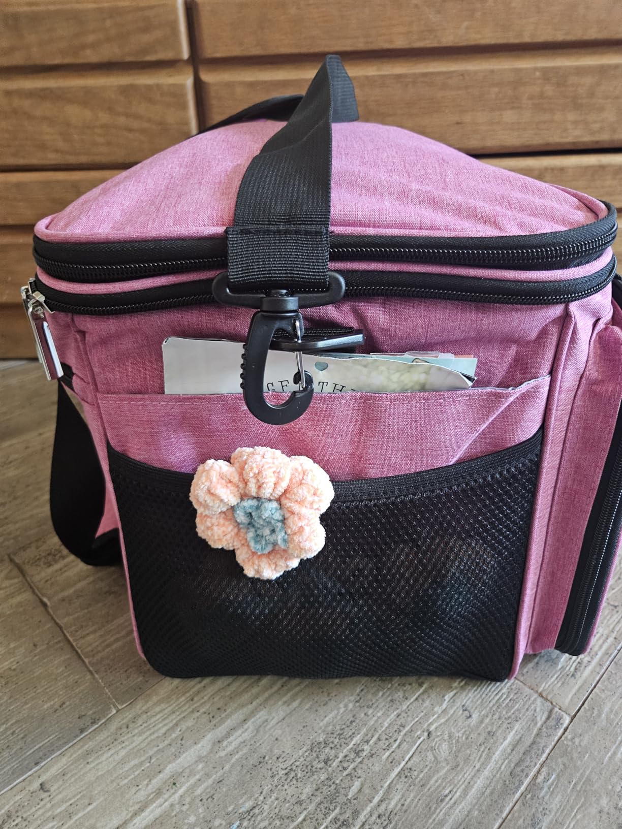 PAVILIA Knitting Bag - Large Yarn Storage Tote, Crochet Organizer, Knitting Project Bag (Charcoal Grey) customer photo 2