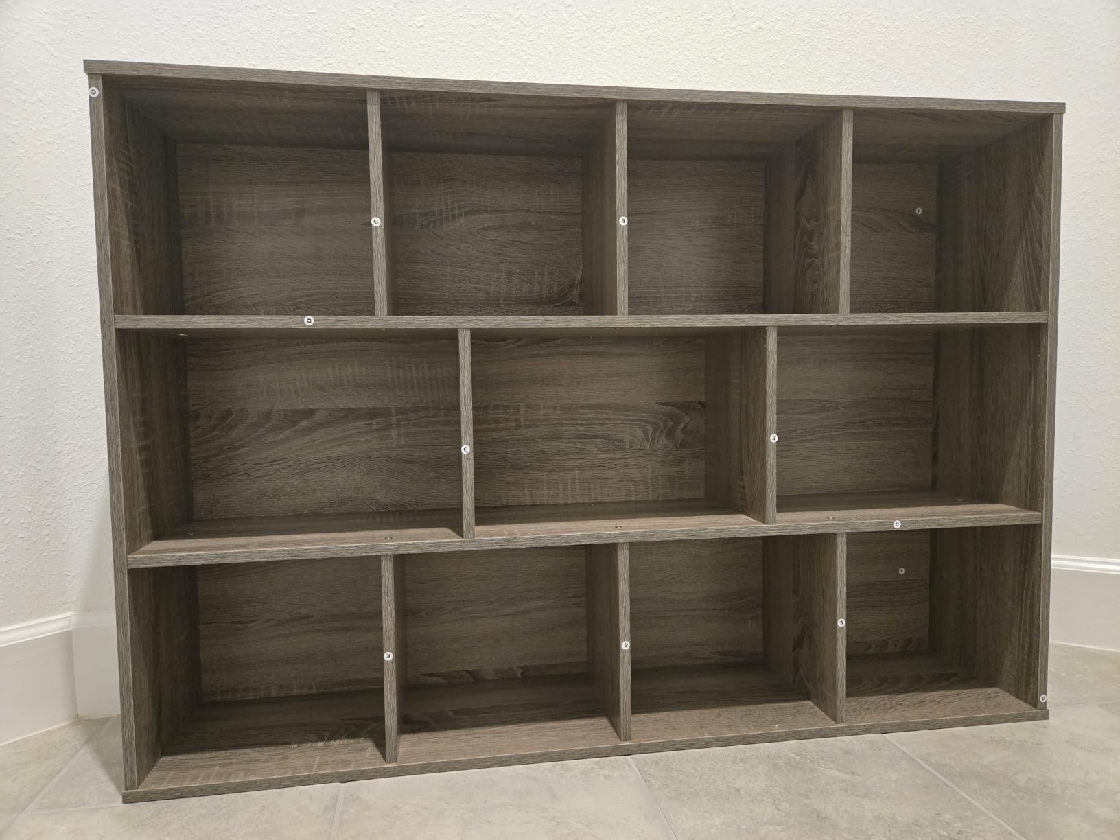 Furinno LUDER Book Shelf, 3-Cube Bookshelf, Bookcase with Open Shelves, 9.3 x 12 x 31.5, Easy Assembly, for Living Room, Bedroom, Home Office, French Oak customer photo 2