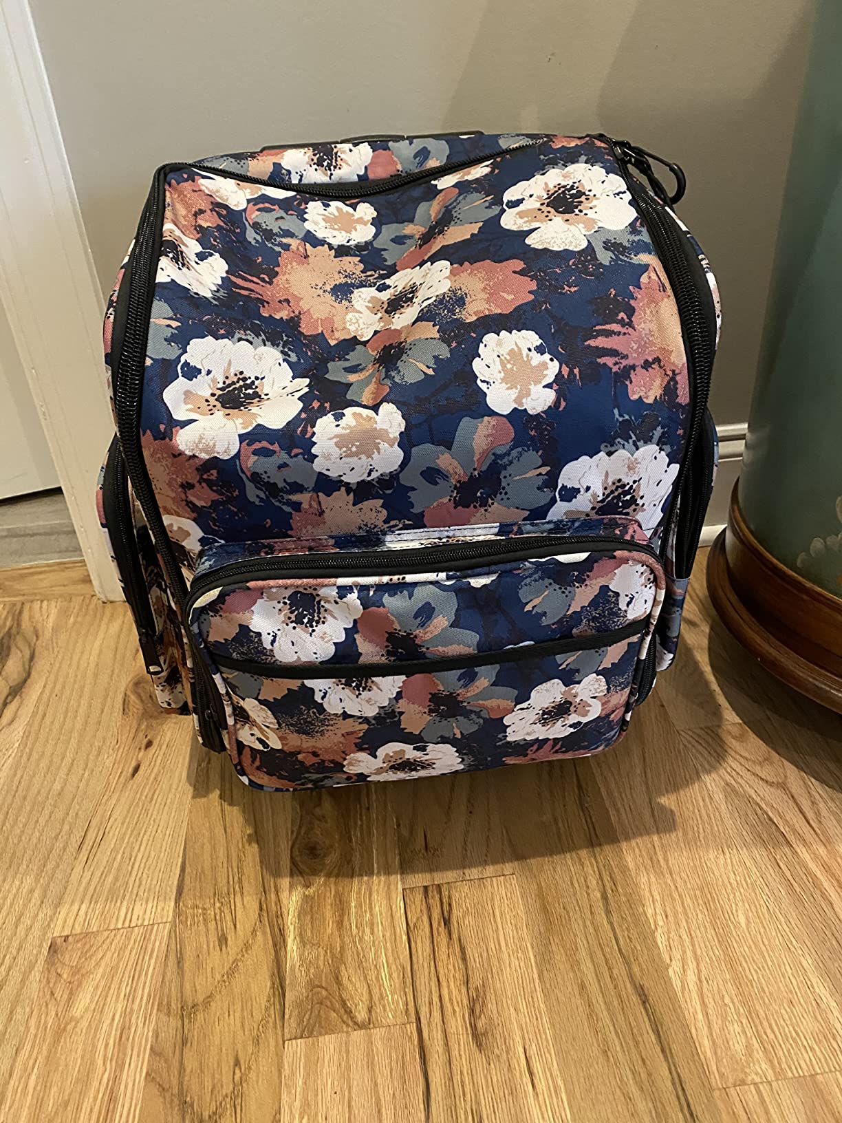 YOREPEK Rolling Craft Bag, Large Roller Scrapbook Tote with Wheels, Water Resistant Scrapbooking Rolling Briefcase for Scrap Book Stickers Supplies and Tools, Gift for Crafter Artist Teacher, Floral customer photo 2