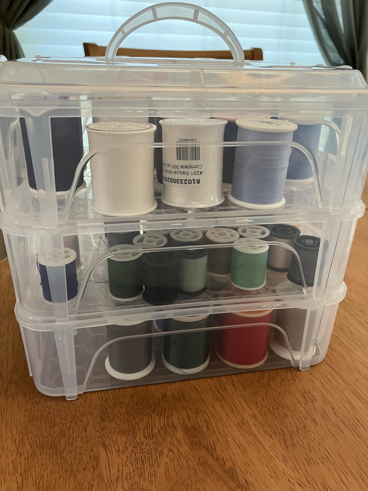 New brothread 4 Layer Stackable Clear Storage Box Organizer - Holding 80 Spools customer photo 2