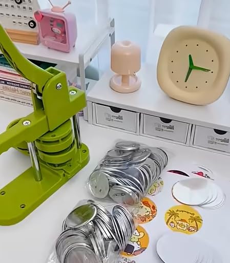 3 in 1 Button Maker Machine,Multiple Sizes 1''/1.25''/2.25'' Badge Button Press Machine W/Metal Pinback Button Refills & 3 Button Making Dies & 3pcs Circle Cutter - Pin Press Kit for DIY Button customer photo 2