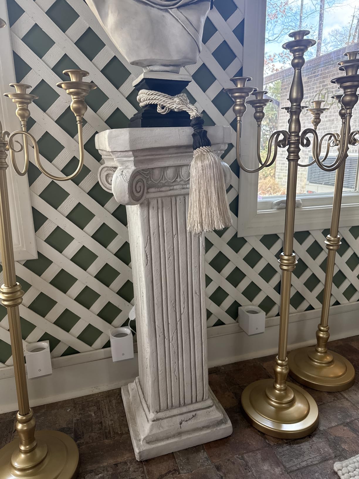 38'' Tall Roman Column with Base Roman Pillar Greek Column Magnesium Oxide Large Size Statue Sculpture Pedestal Stand Holder for Indoor Outdoor Wedding Birthday Party Decor customer photo 2