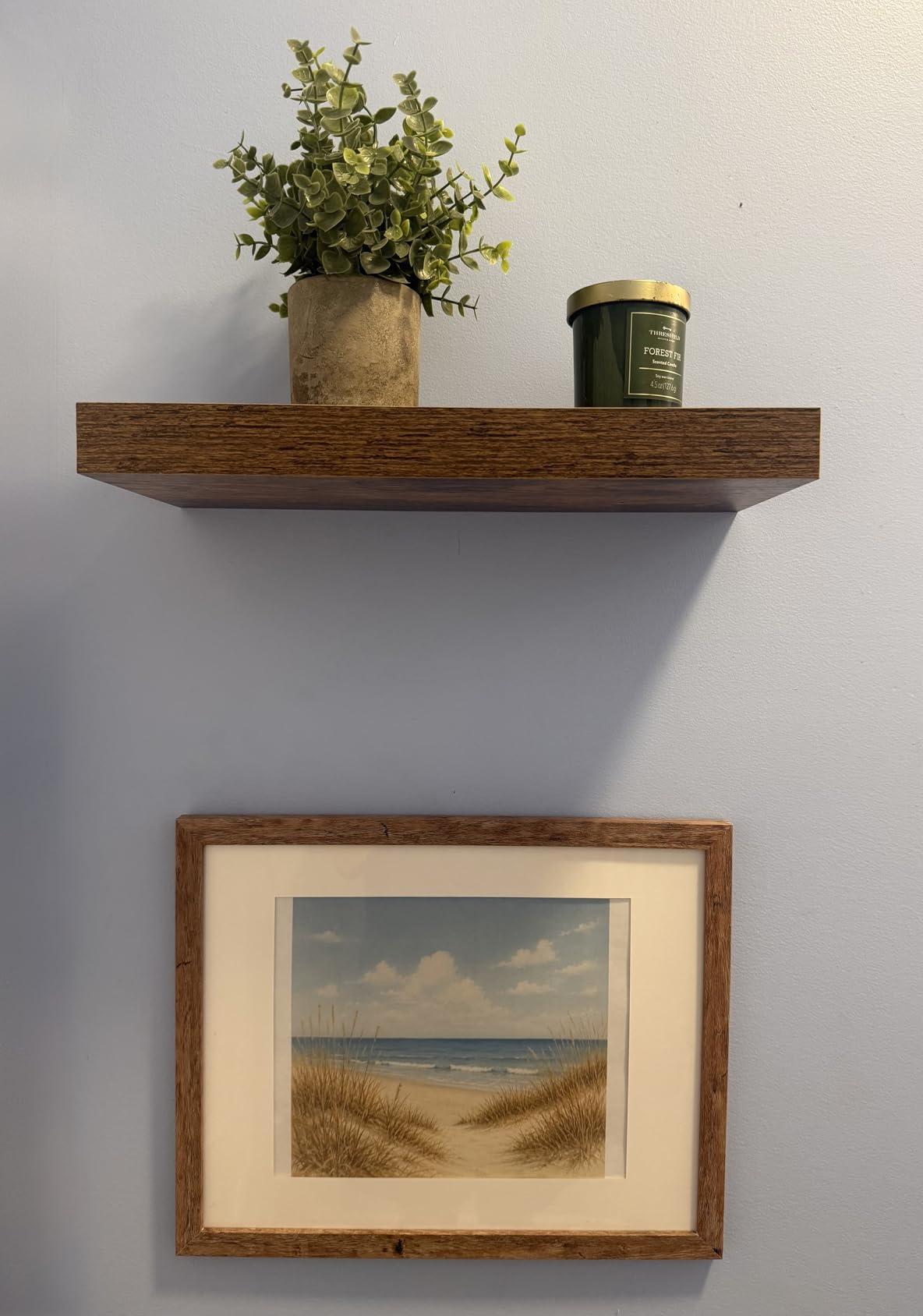QEEIG Floating Shelves for Wall Bathroom Shelf Bedroom Kitchen Living Room Hanging Book Shelves Small Farmhouse Decor 16 inch Set of 3, Rustic Brown (015-BN3) customer photo 1