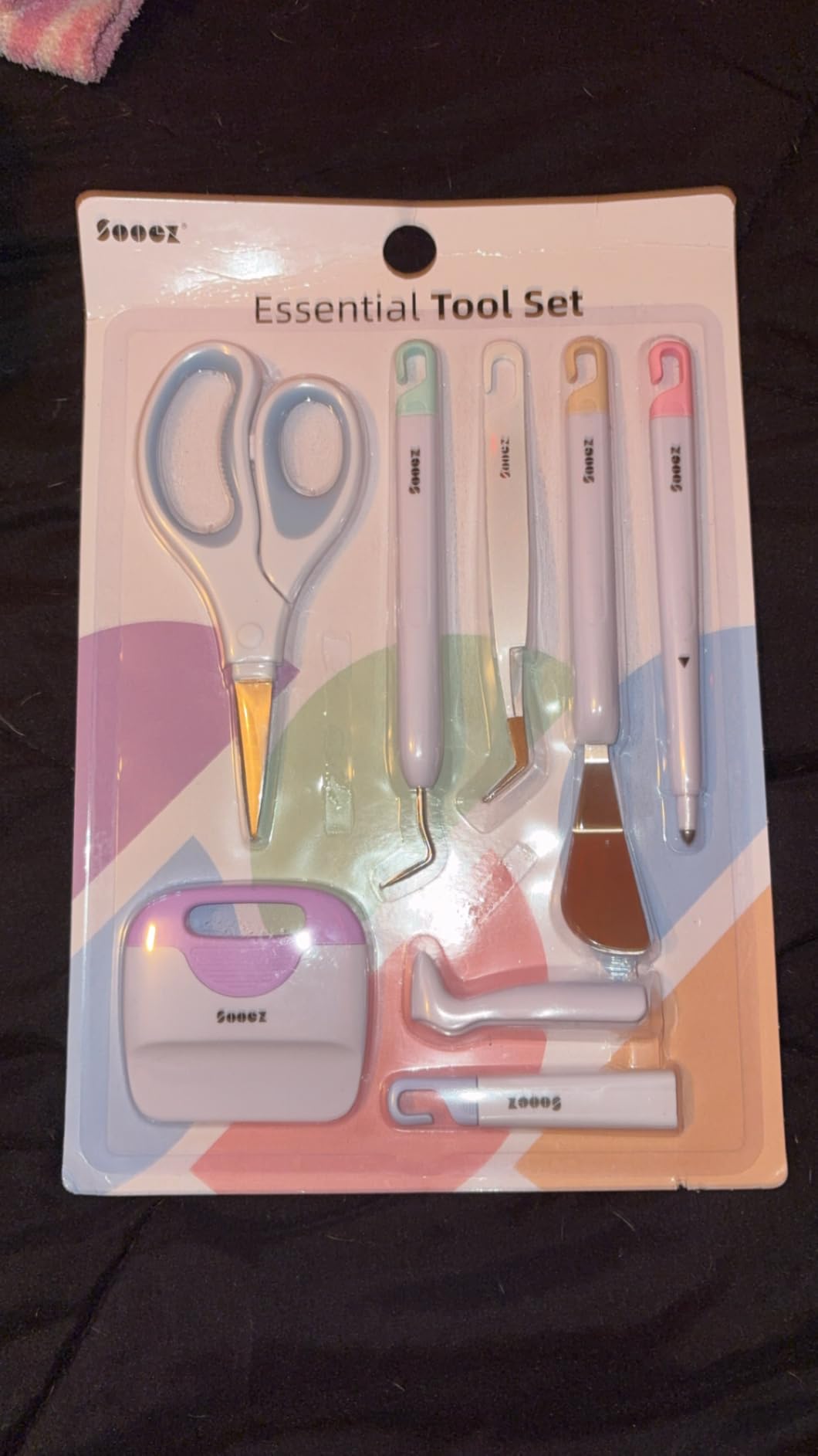 Sooez Weeding Tools for Vinyl, 6PCS Basic Tools Set, Precision Craft Vinyl Tool Kit, Scoring Stylus/Weeder/Scraper/Spatula/Tweezers/Scissors for Vinyl, Paper & Iron-on Projects customer photo 1