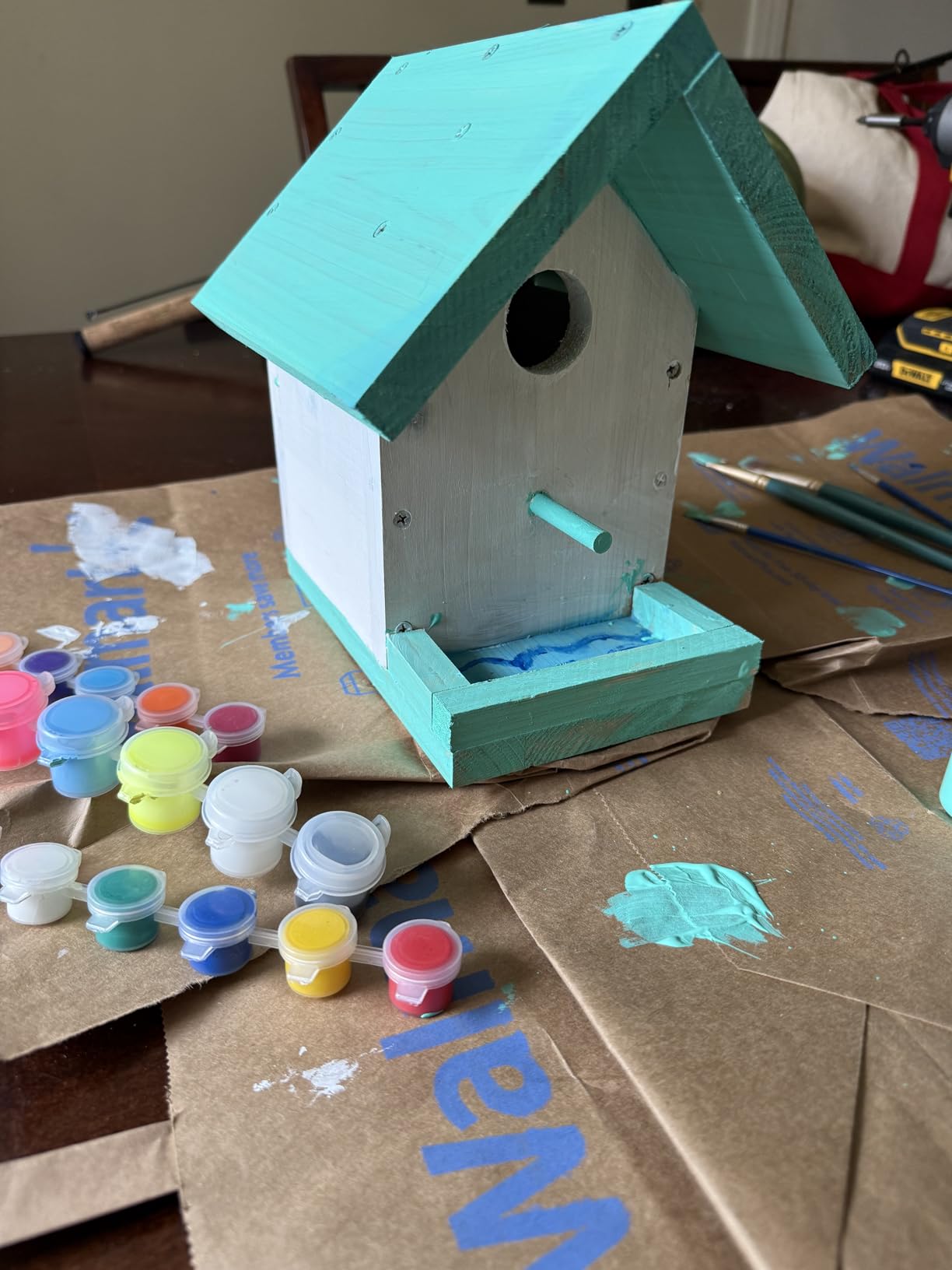DIY Birdhouse Kit with Paint Set - Kids' Wood Craft Kits - Make a Bird House Kit for Kids - DIY Woodcraft Building Projects for Kids and Adults- STEM Teaching Tools customer photo 2