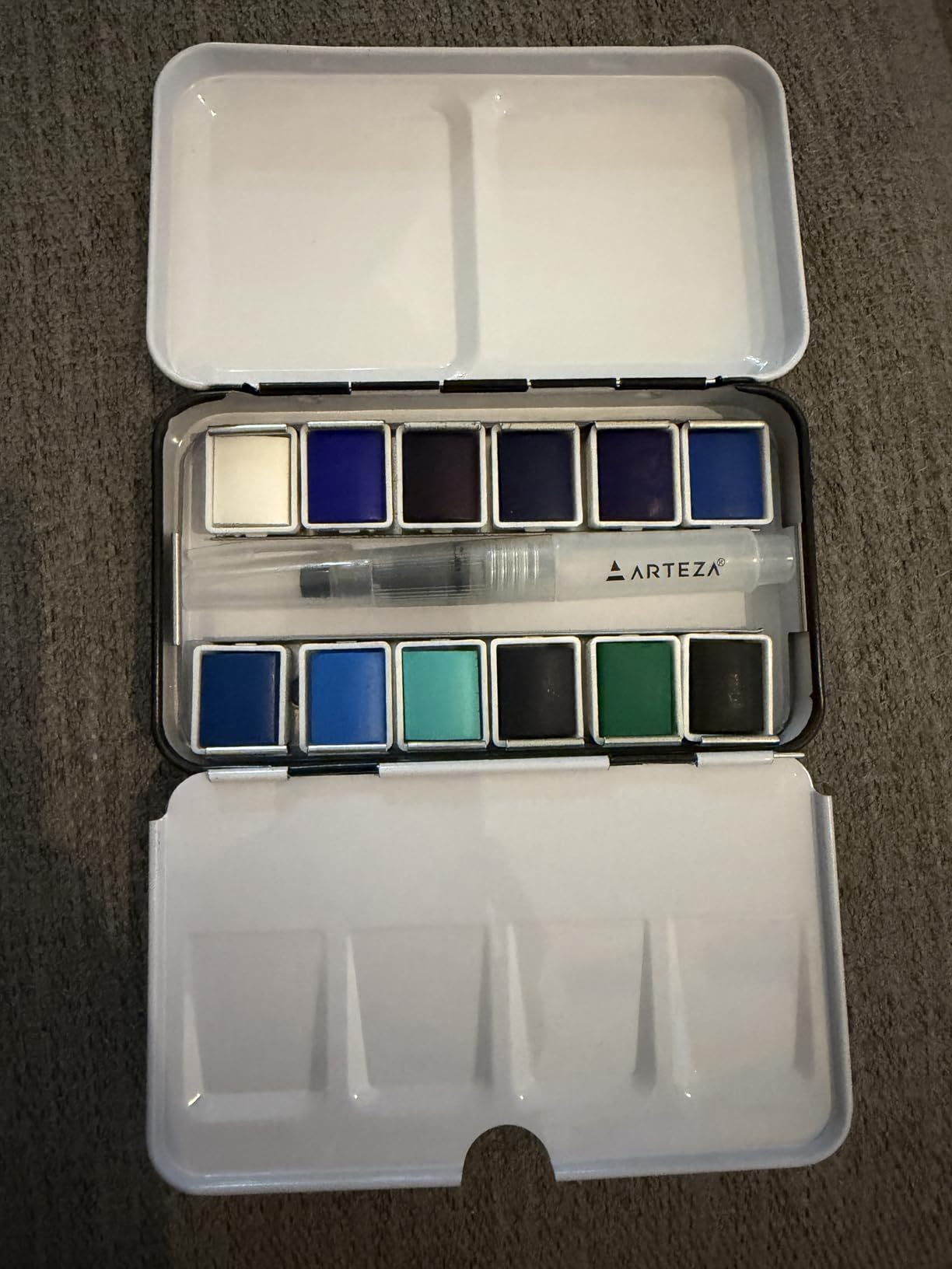 Watercolor Paint Set, 12 Earth Tone Half Pans, Portable Travel Watercolor Set with Refillable Water Brush and Metal Tin for Landscapes, Nature Studies, and Outdoor Painting customer photo 1