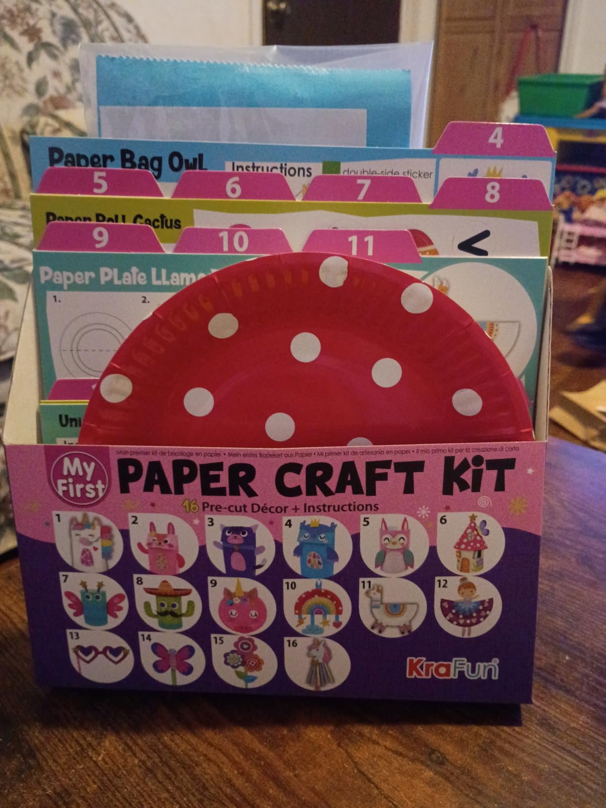 KRAFUN My First Safari Animal Paper Craft Kit for Kids Age 3+, 16 DIY Arts & Crafts Projects, Paper Bags Plates Rolls, Activity Set for Boys Girls with Lion Tiger Giraffe Elephant customer photo 2