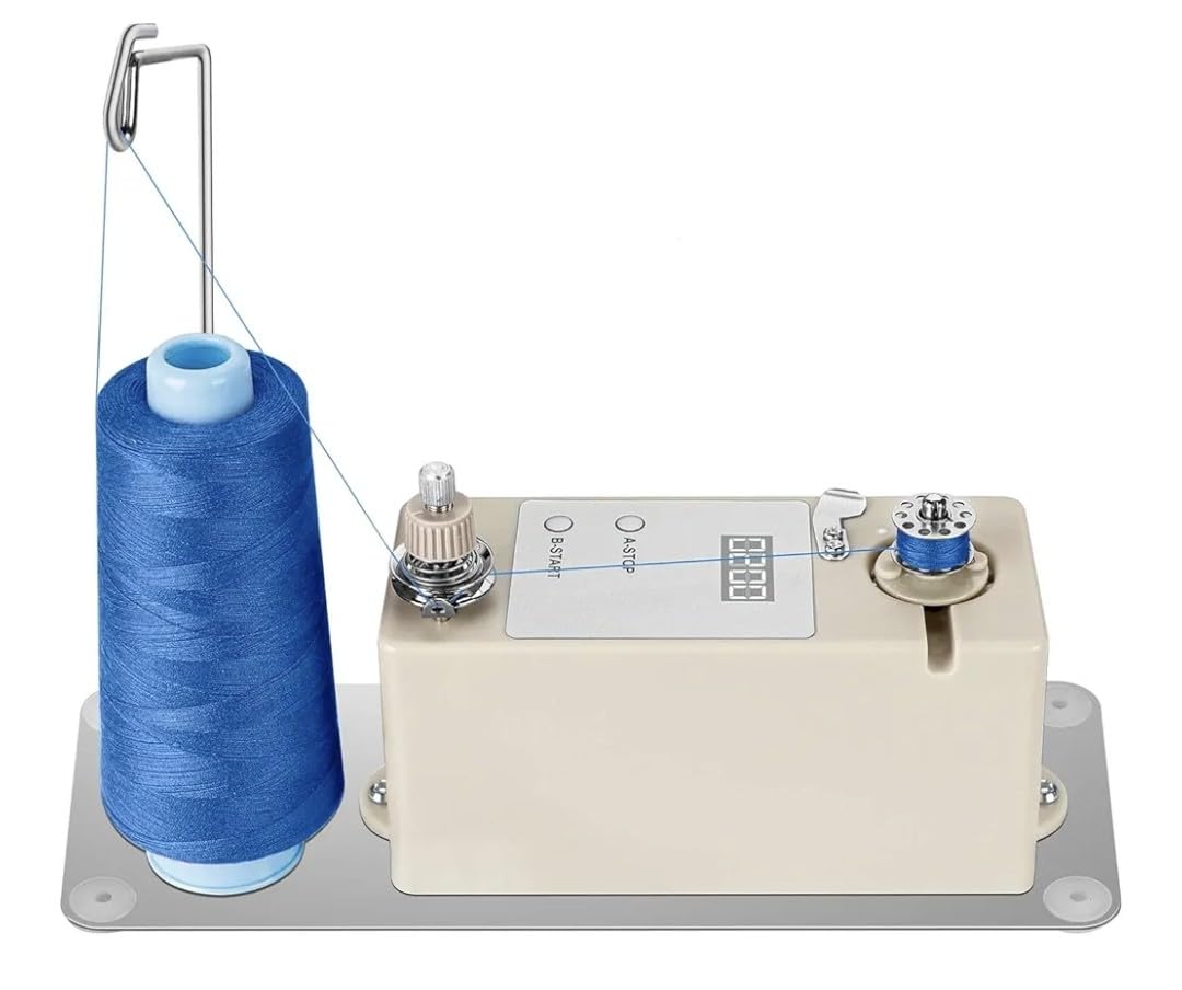 Automatic Bobbin Winder for Sewing, Portable Bobbin Winder Machine Electrical Fast with Thread Guide, Spool Stand, Mounting Plate for Domestic and Industrial Sewing Machines customer photo 1