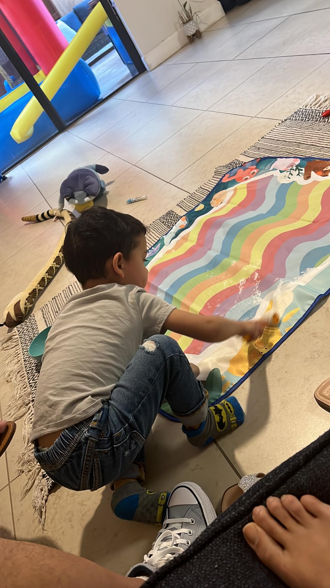 bemece Water Doodle Mat 40 x 32 Inches Aqua Painting Drawing Mat Mess Free Learning Toy Mat Early Education Gifts for Kids ChildrenToddlers Aged 3 4 5 6 7 Years Old customer photo 1
