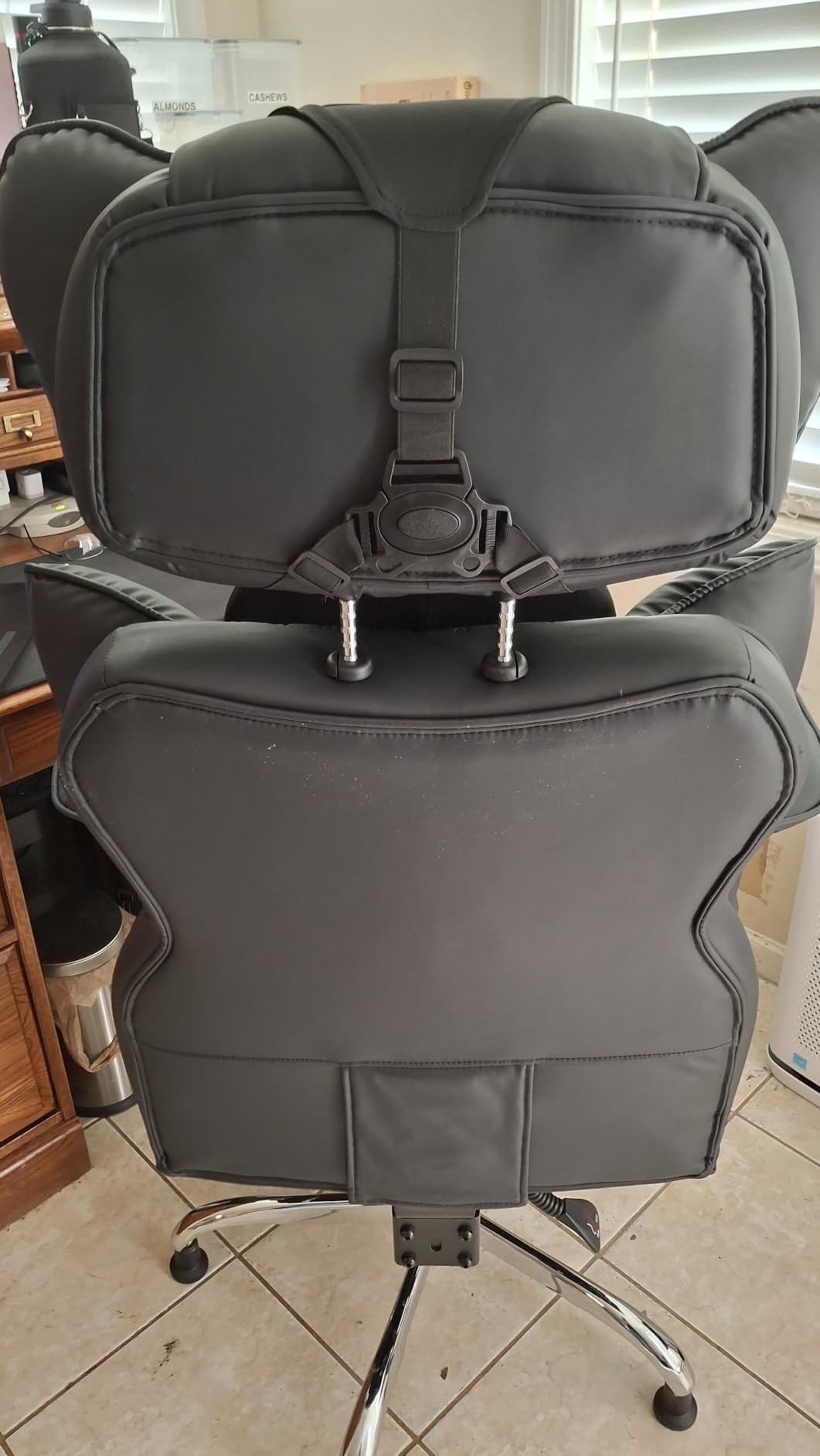 Car Neck Pillow for Driving Seat Car headrest Pillow/Gaming Chair Pillow with Adjustable Strap Removable Cover Ergonomic Design Neck Support Pillow for auto, Office Chair, Gaming Chair(Black) customer photo 1