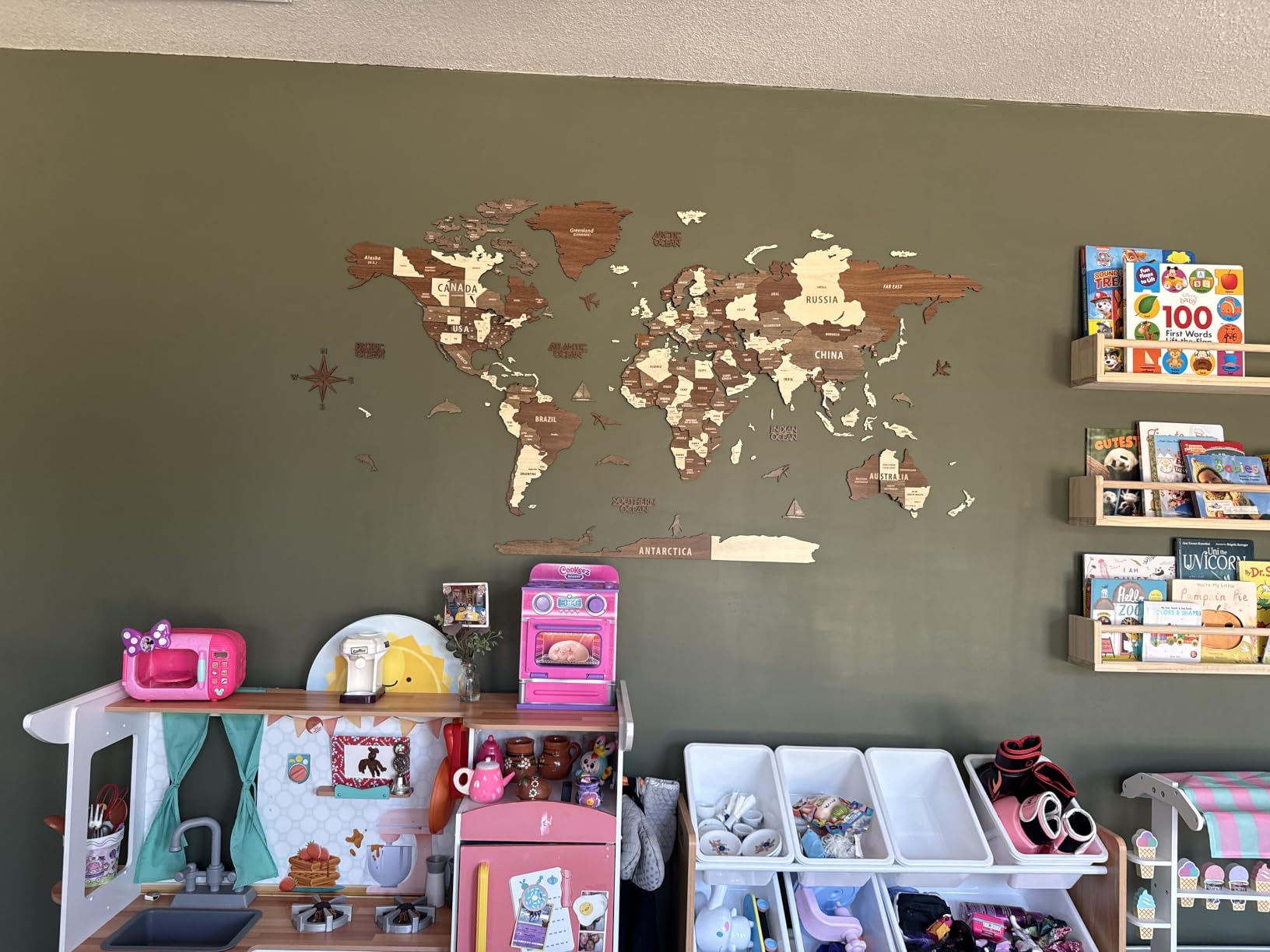 Colorfull Worlds, Multilayer 3D Wooden World Map, Travel Map States and Capitals, Wall Decor For New House, Gift For Travelers, Office Decor, Birthday Present, Living Room Decoration (M, Mixed) customer photo 2